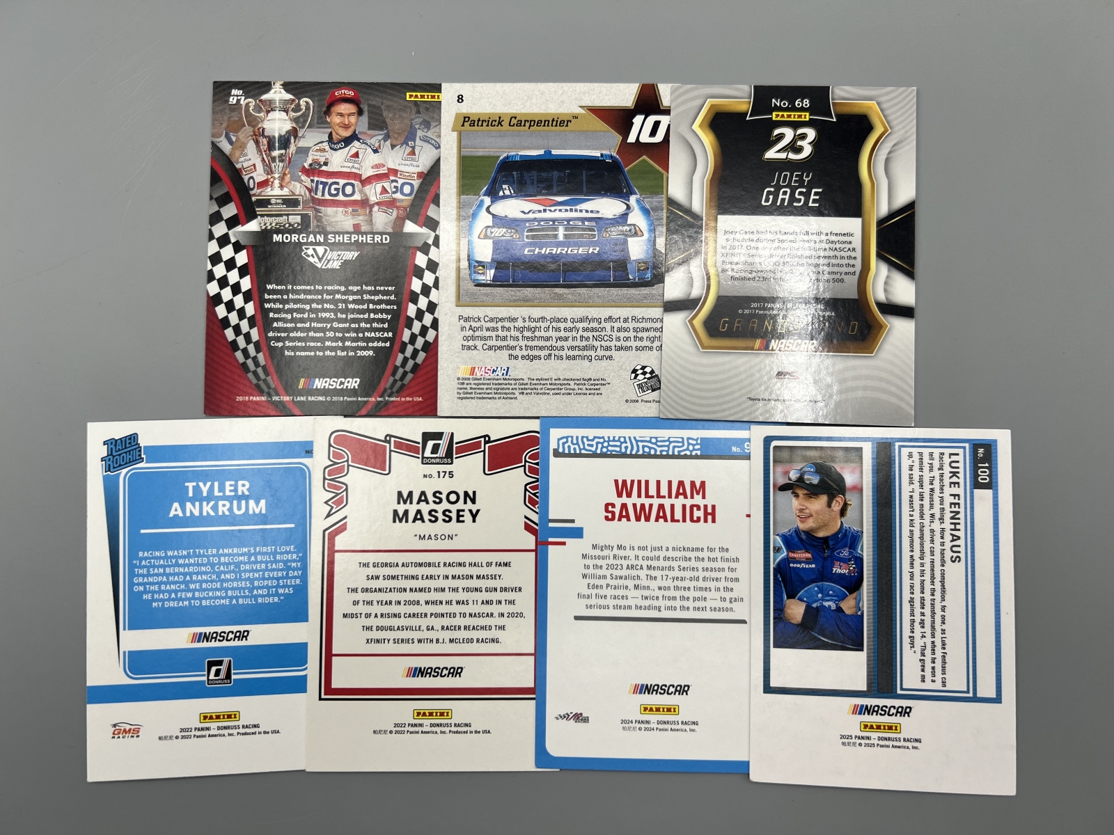(7) Assorted Racing In Person Auto Cards - No COAs