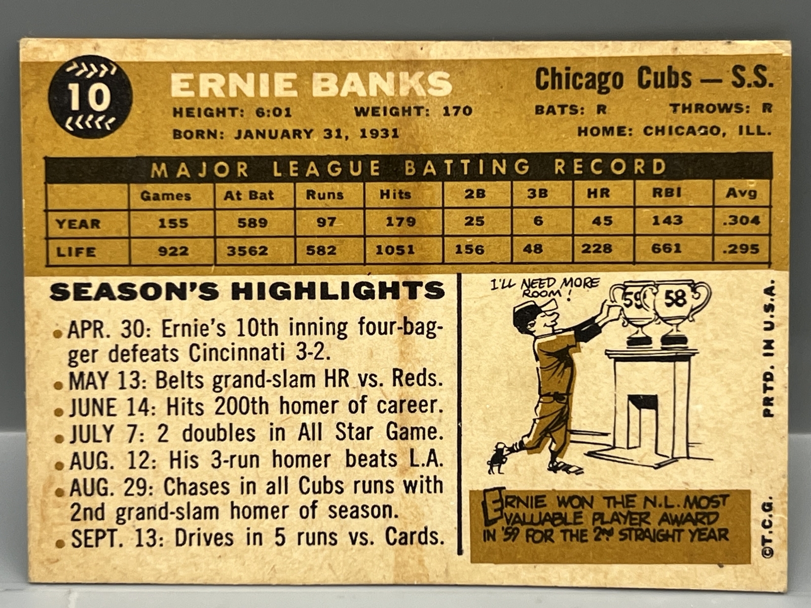 1960 Topps Ernie Banks #10