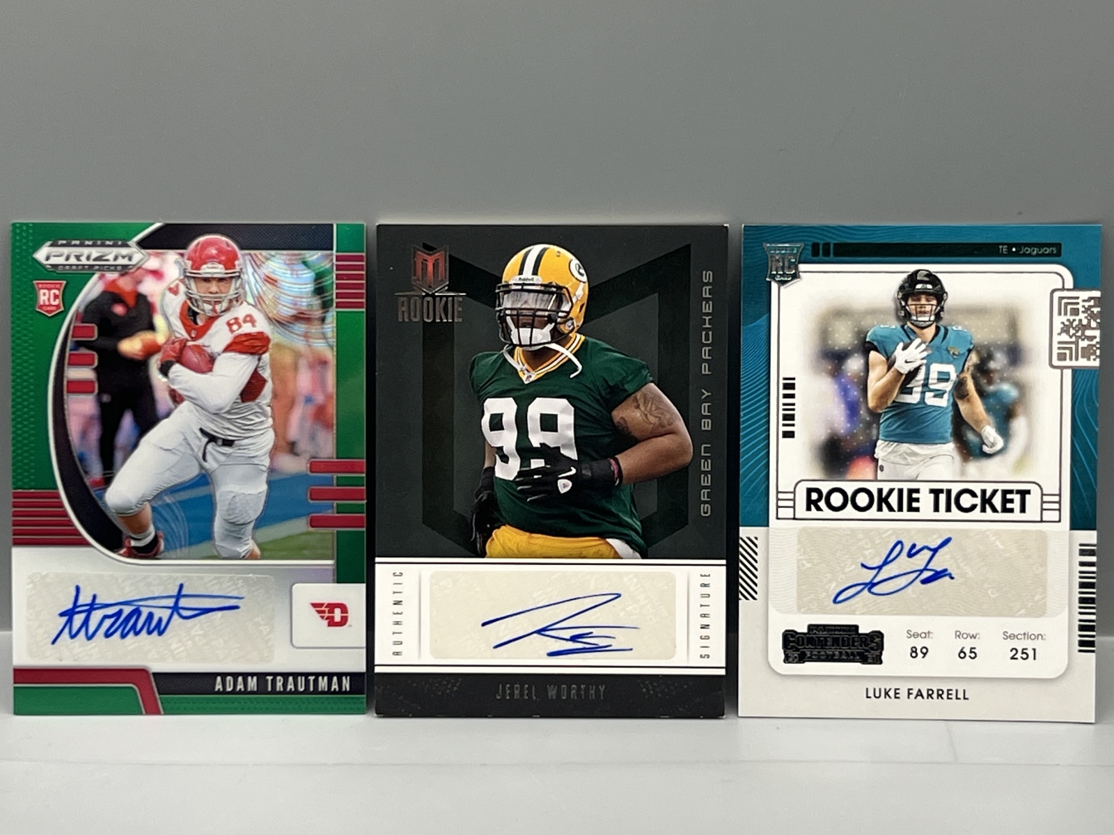 (3) Football Pack Pulled Rookie Auto Cards