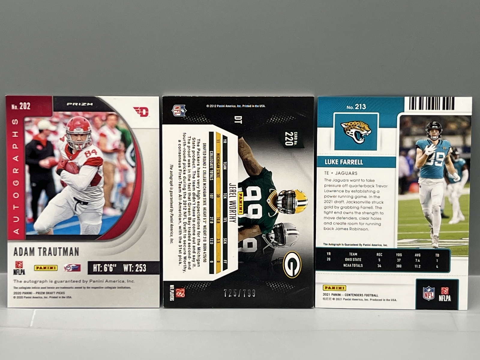 (3) Football Pack Pulled Rookie Auto Cards