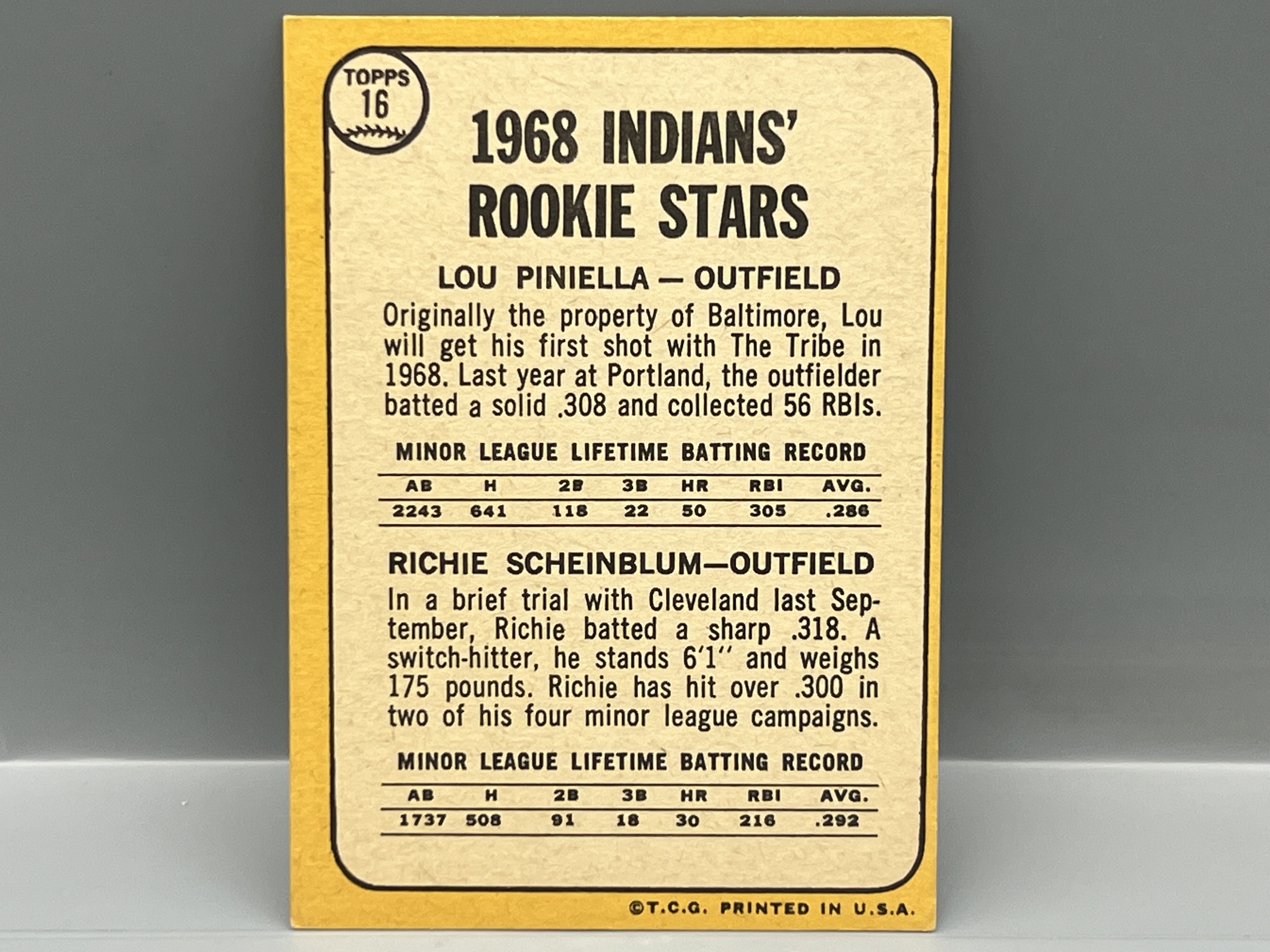 1968 Topps Lou Piniella #16