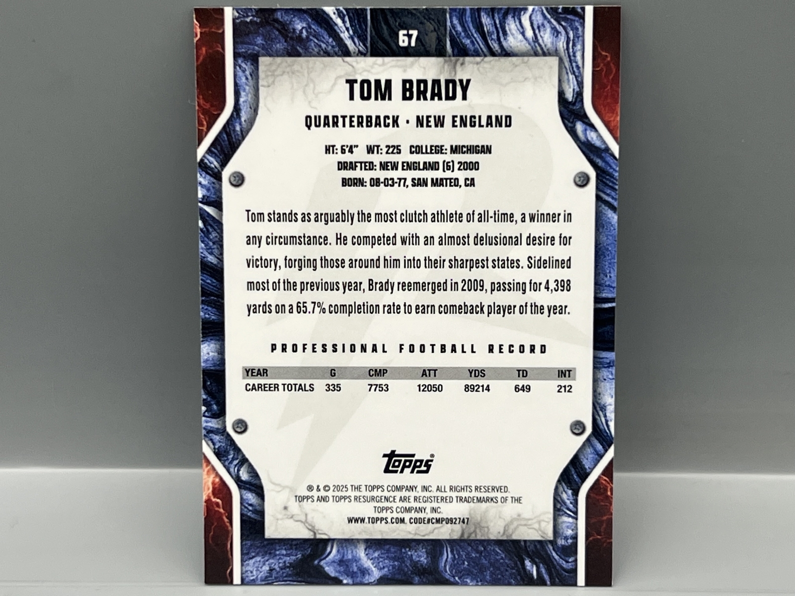 2025 Topps Resurgence Tom Brady Xfractor #67