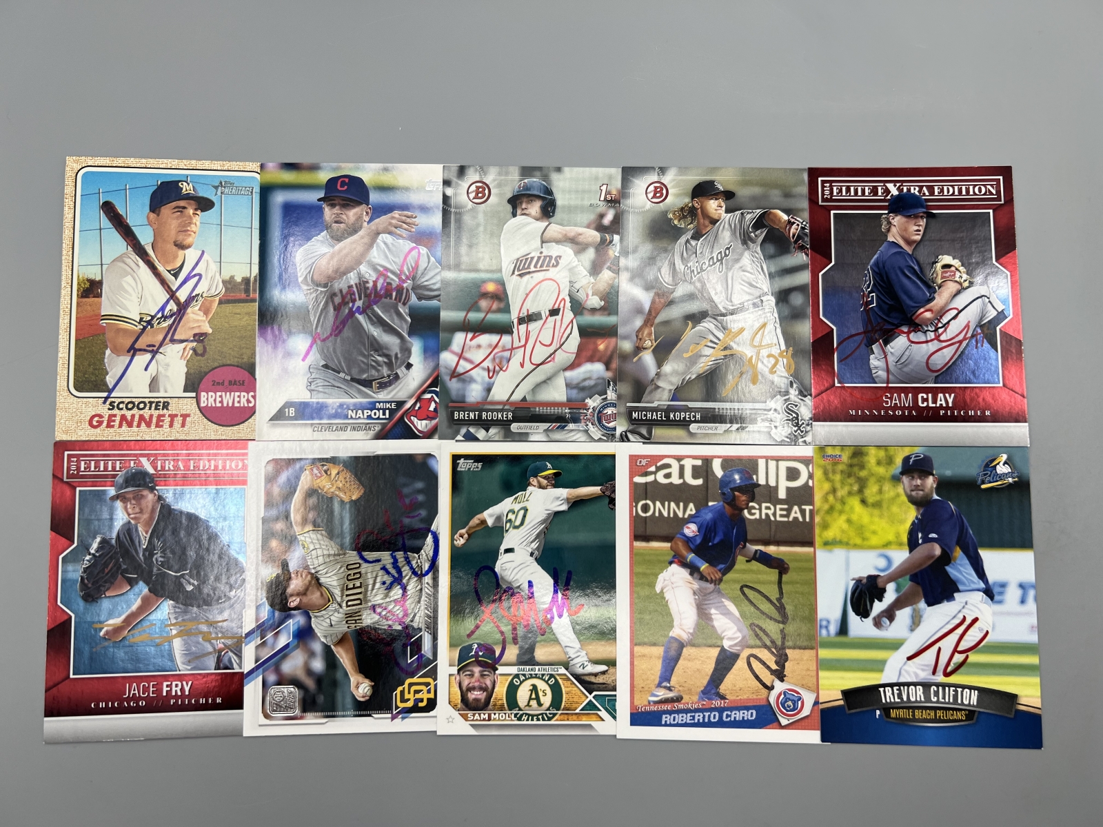 (10) Assorted Baseball In Person Autograph Cards - No COAs