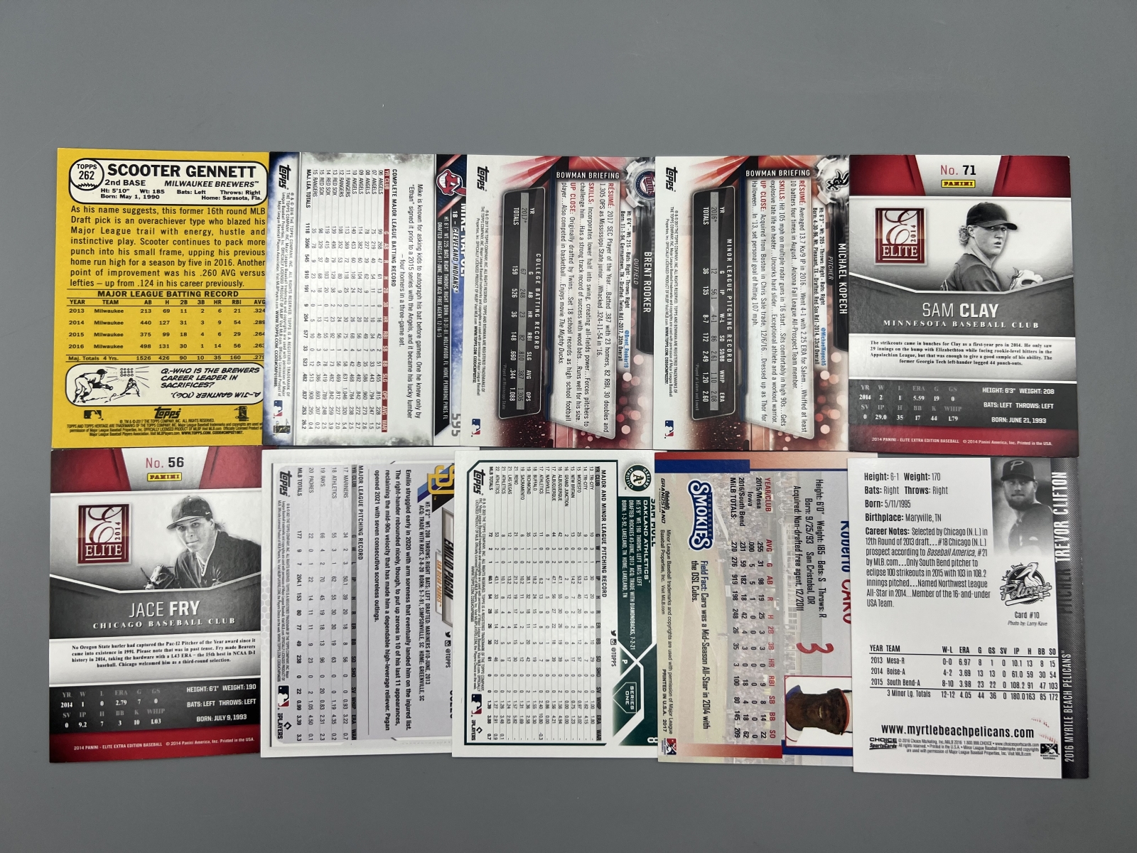 (10) Assorted Baseball In Person Autograph Cards - No COAs