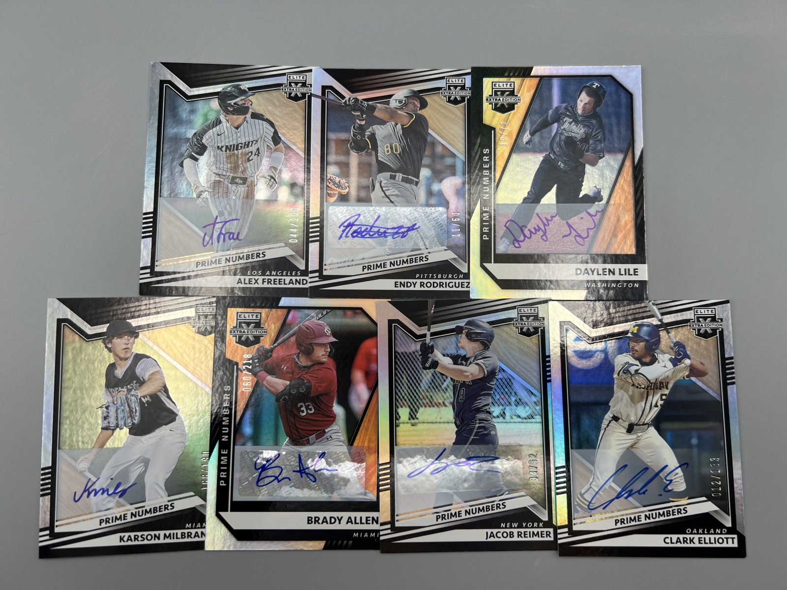 (7) Assorted Baseball Serial Numbered Prospect/RC Auto Cards