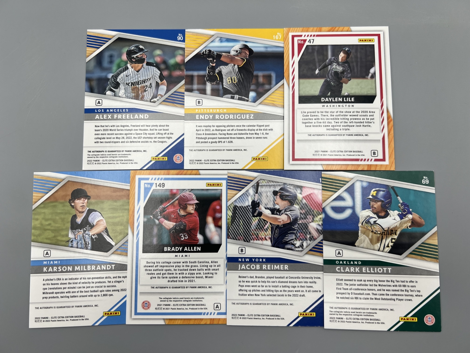 (7) Assorted Baseball Serial Numbered Prospect/RC Auto Cards