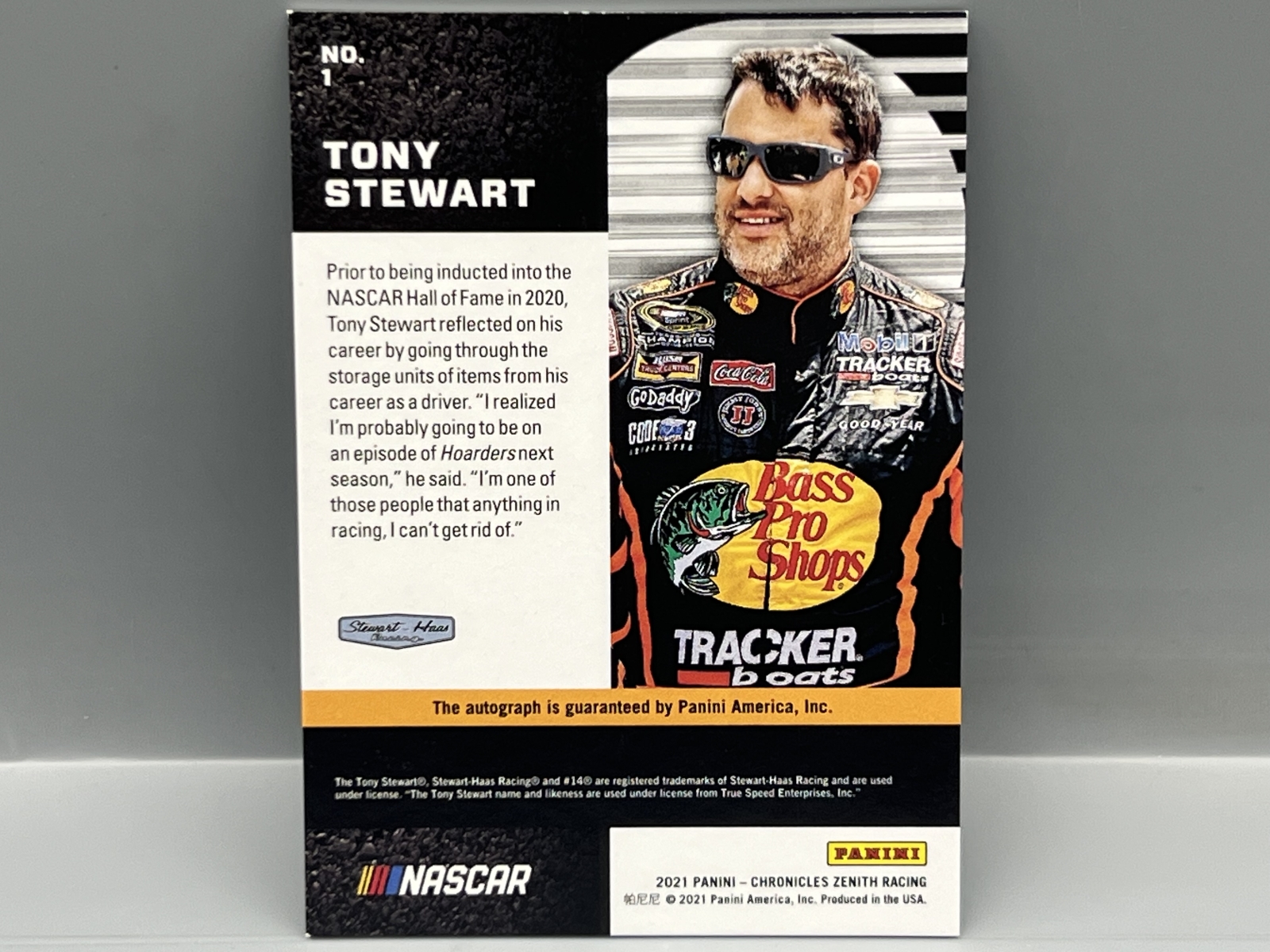 2021 Panini Chronicles Zenith Tony Stewart Auto #1