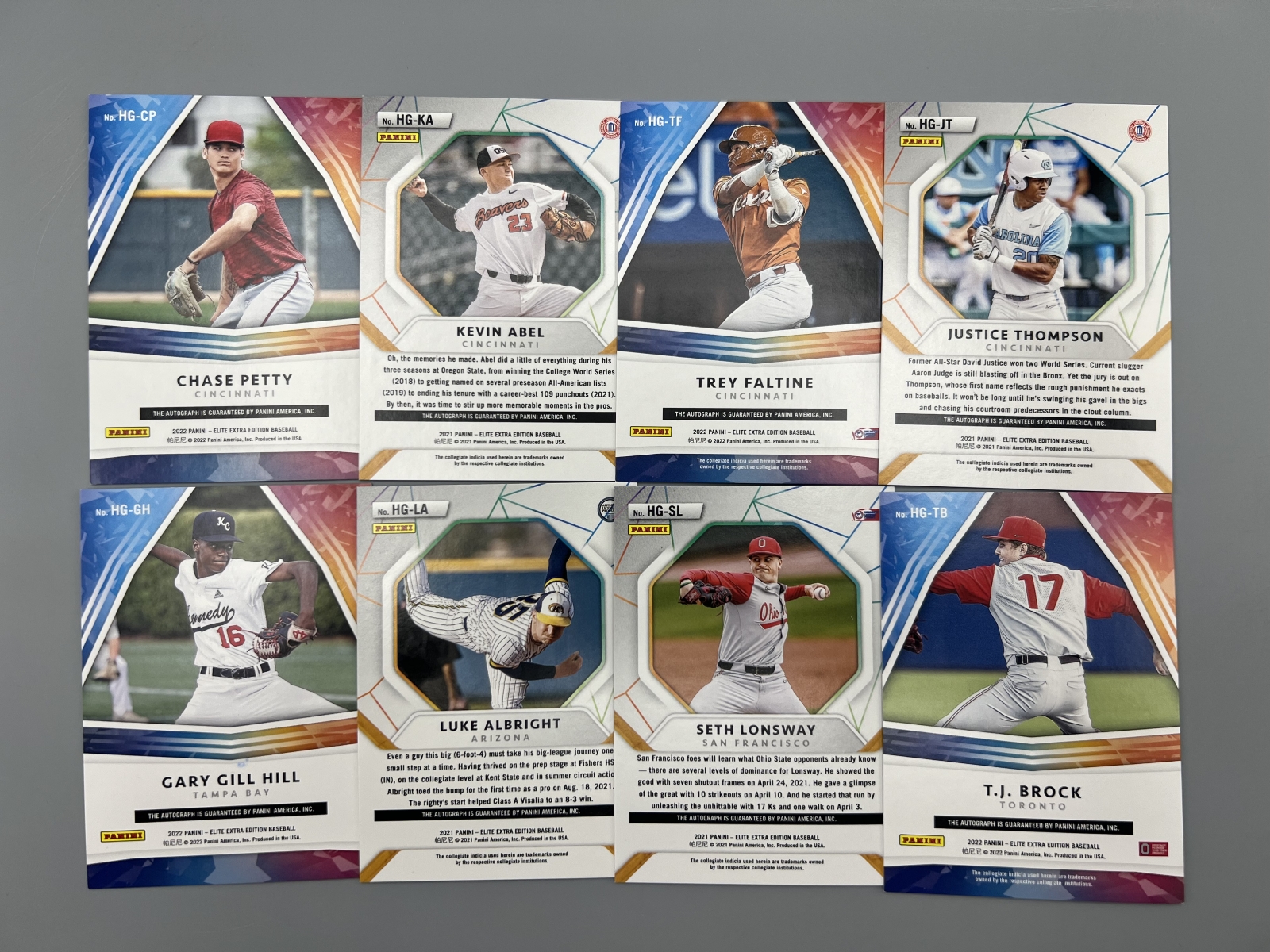 (8) Assorted Baseball Prospect/RC Pack Pulled Autos