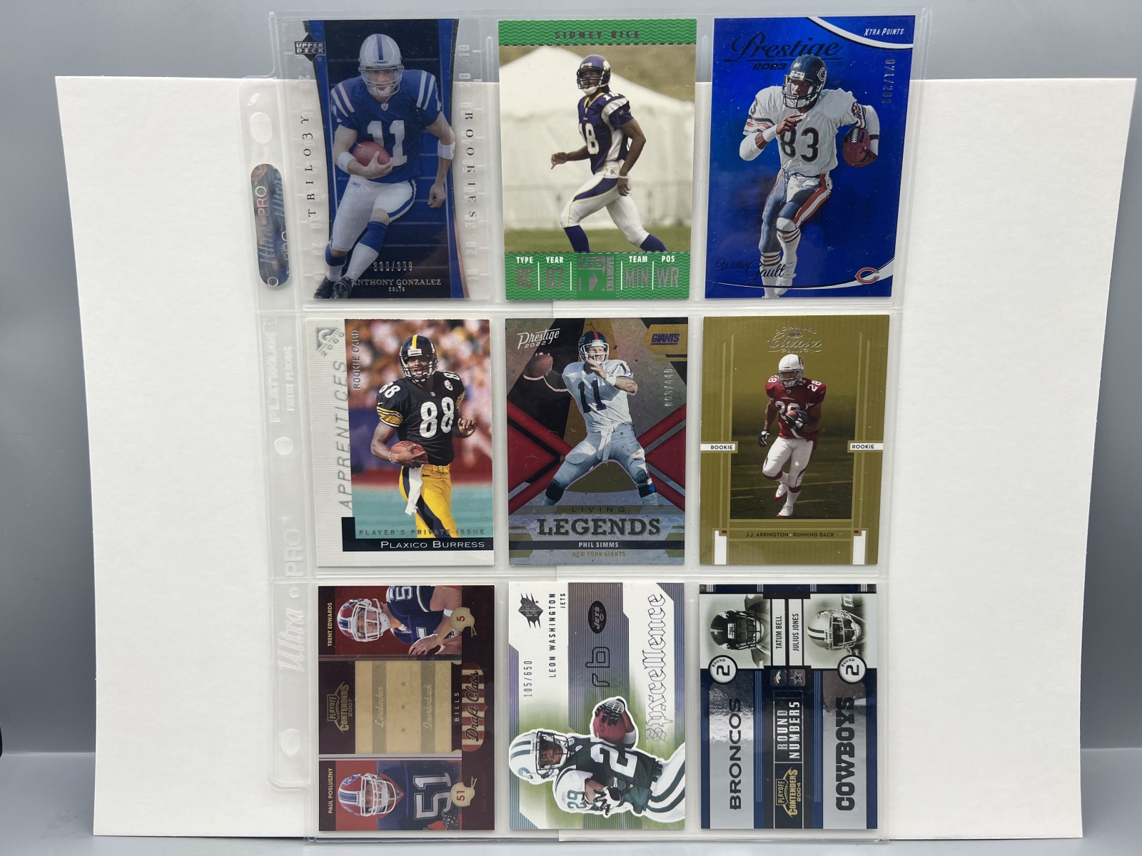 (9) Assorted Football Serial Numbered Cards