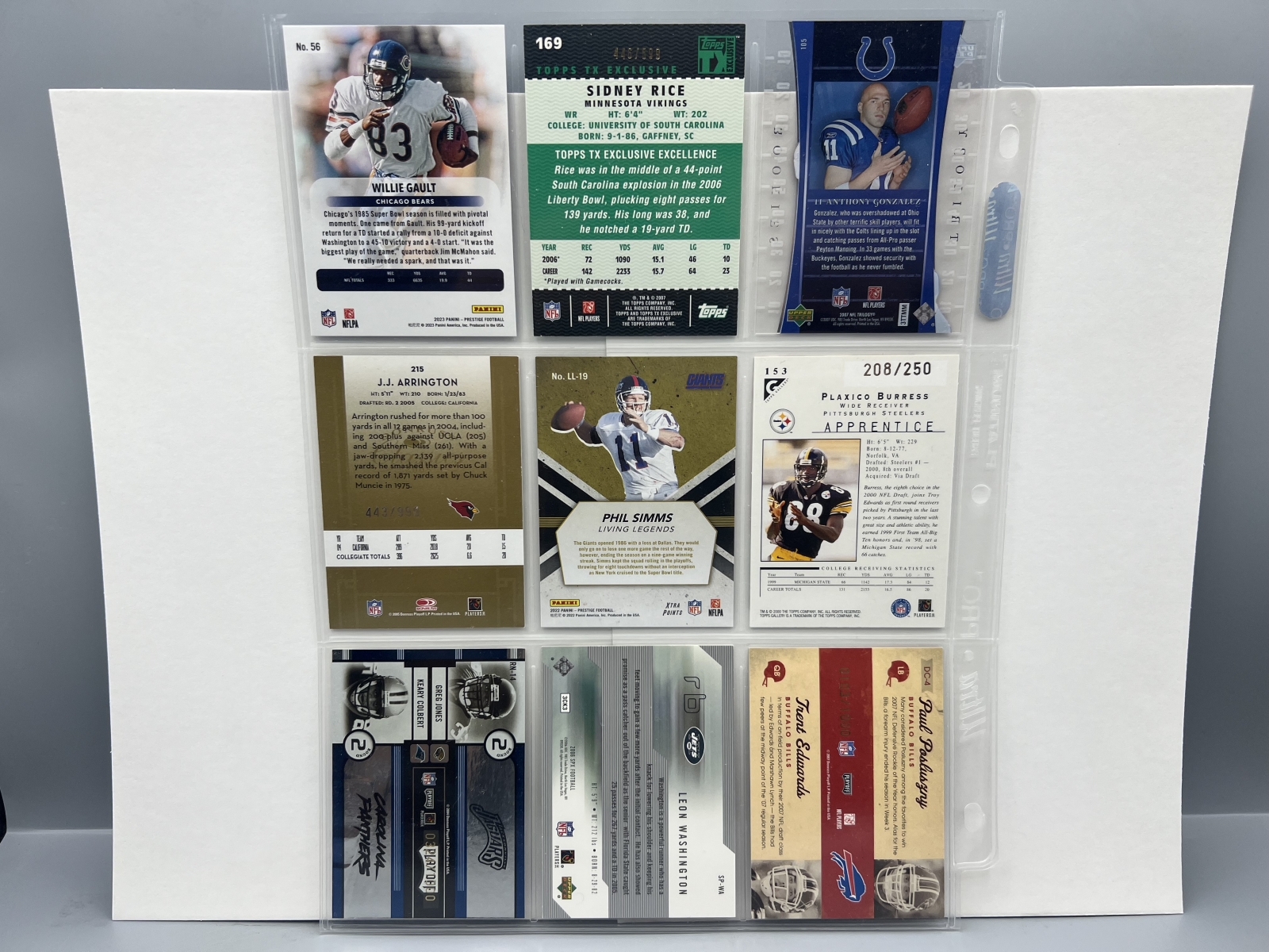 (9) Assorted Football Serial Numbered Cards