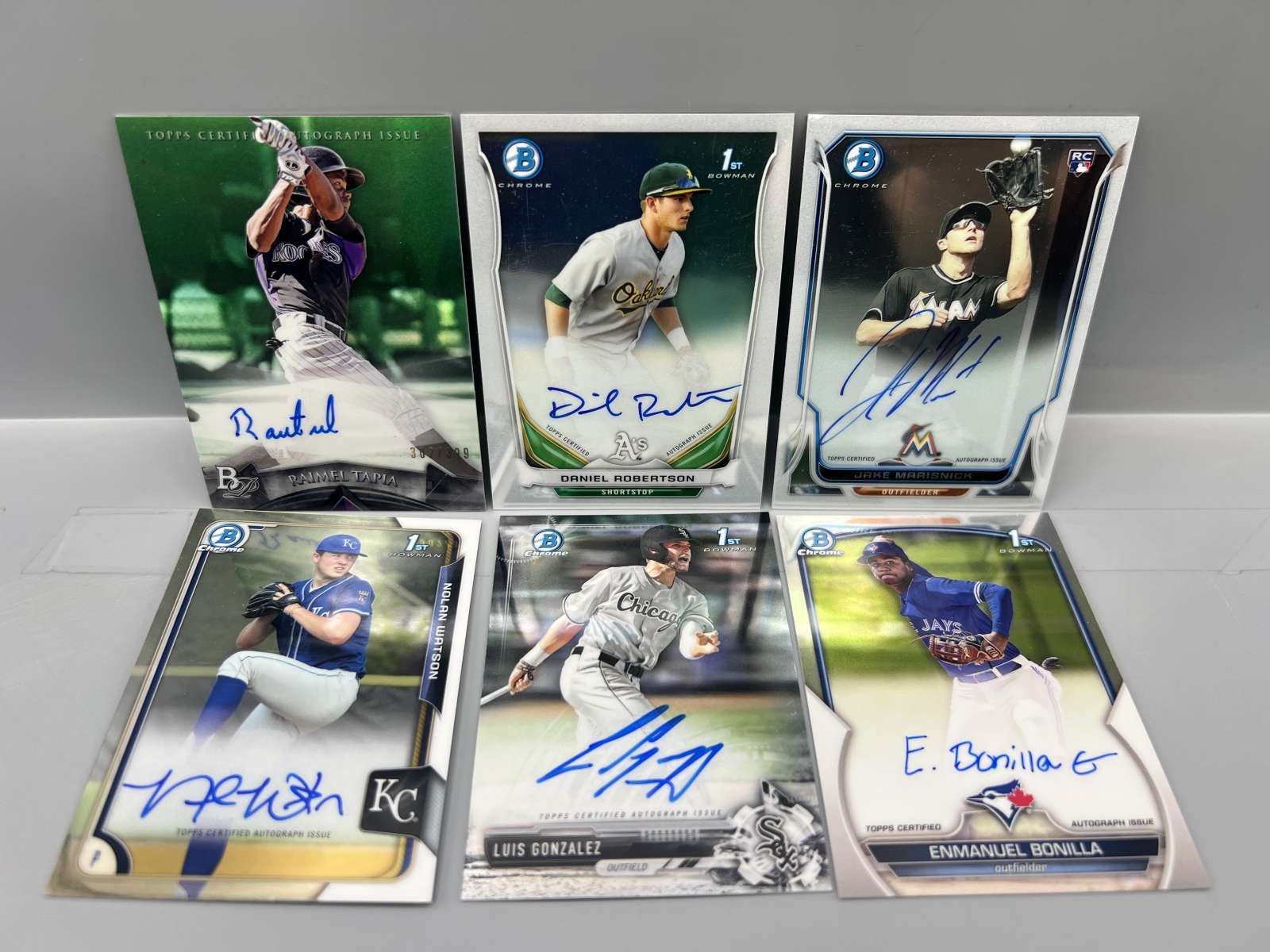 (6) Assorted Bowman Baseball Pack Pulled Prospect/RC Autos