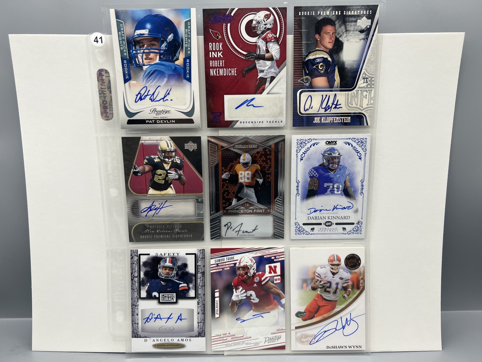 (9) Assorted Football Autograph Cards