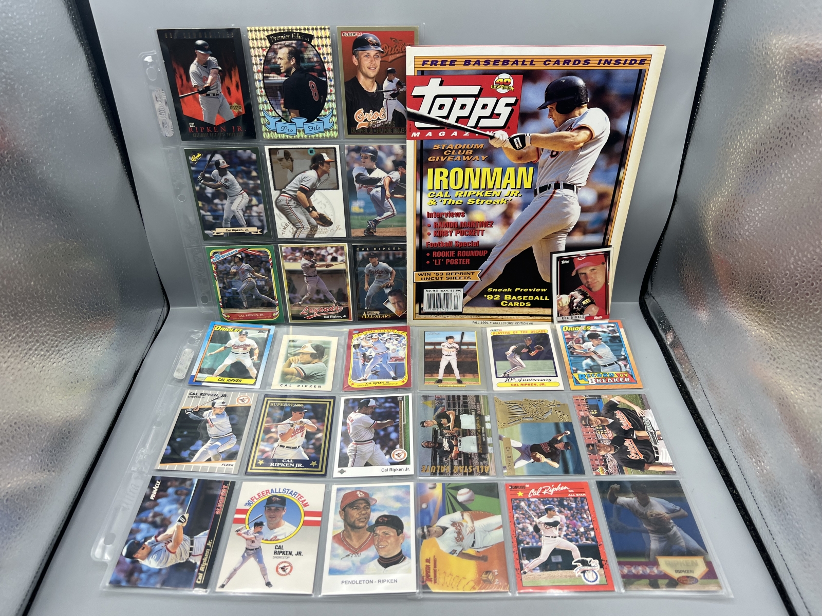 Assorted Cal Ripken Jr. Baseball Memorabilia Lot W/ Cards & Magazine