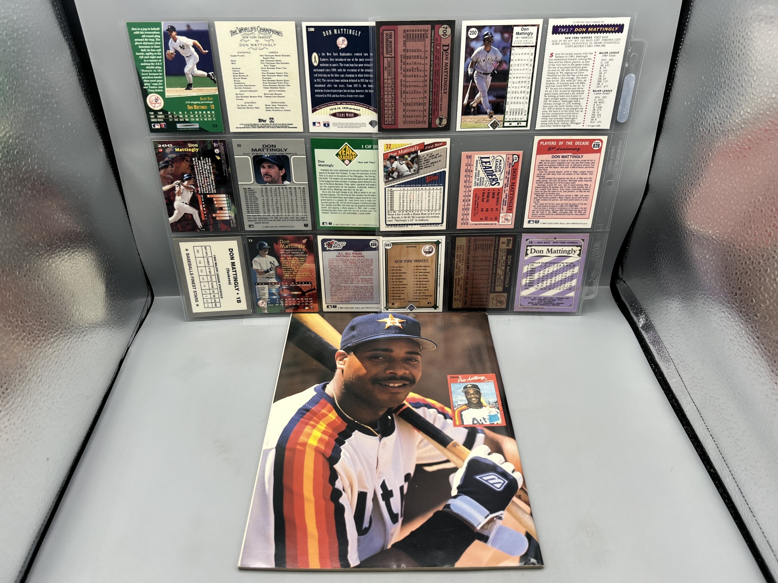 Assorted Don Mattingly Baseball Memorabilia Lot W/ Cards & Magazine