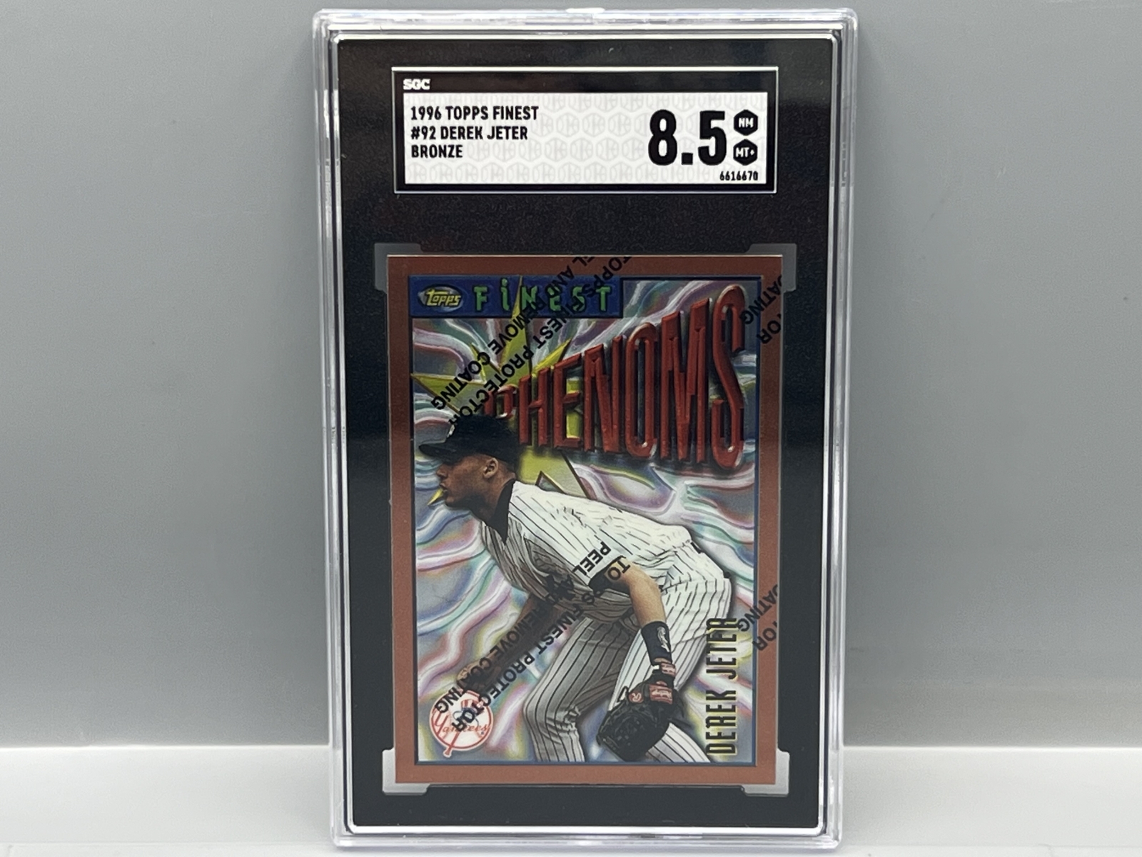 1996 Topps Finest Derek Jeter Bronze #92 SGC NM-MT+ 8.5