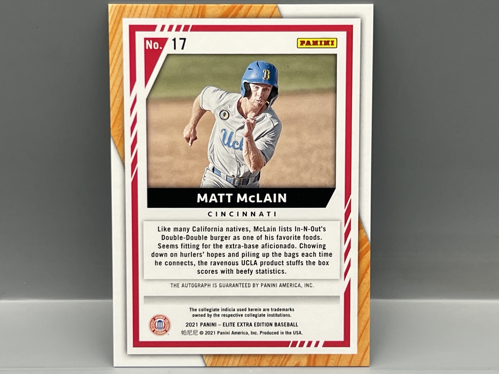 2021 Panini Elite Extra Edition Matt McClain Prospect/RC Auto #17