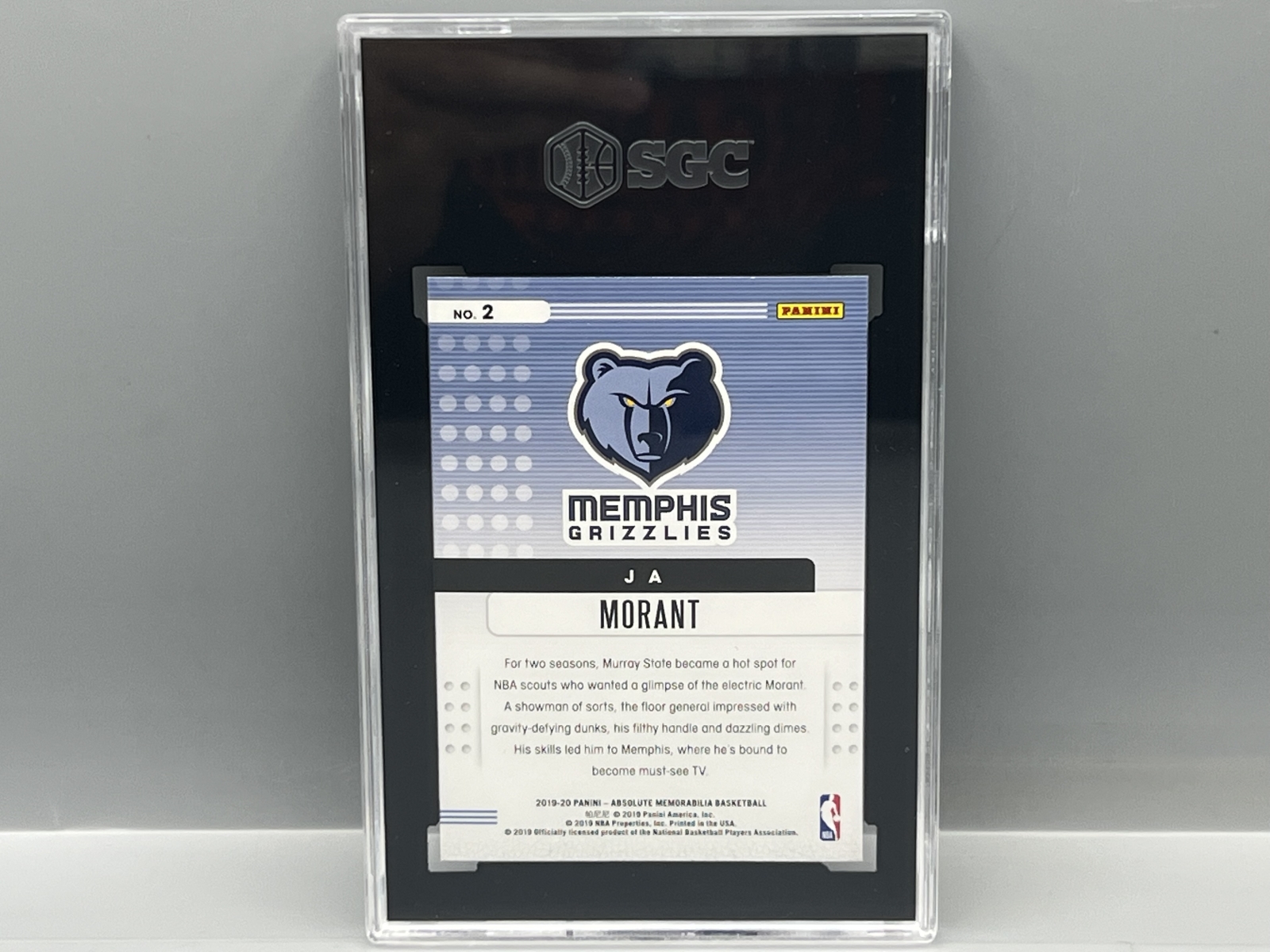 2019-20 Panini Absolute Ja Morant Yellow RC #2 SGC Gem Mint 10