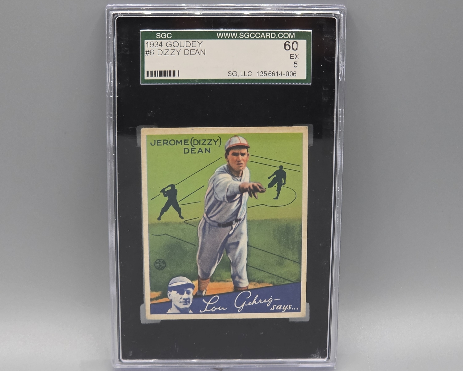 1934 Goudey Dizzy Dean #6 SGC 5 HOF - Nice Example