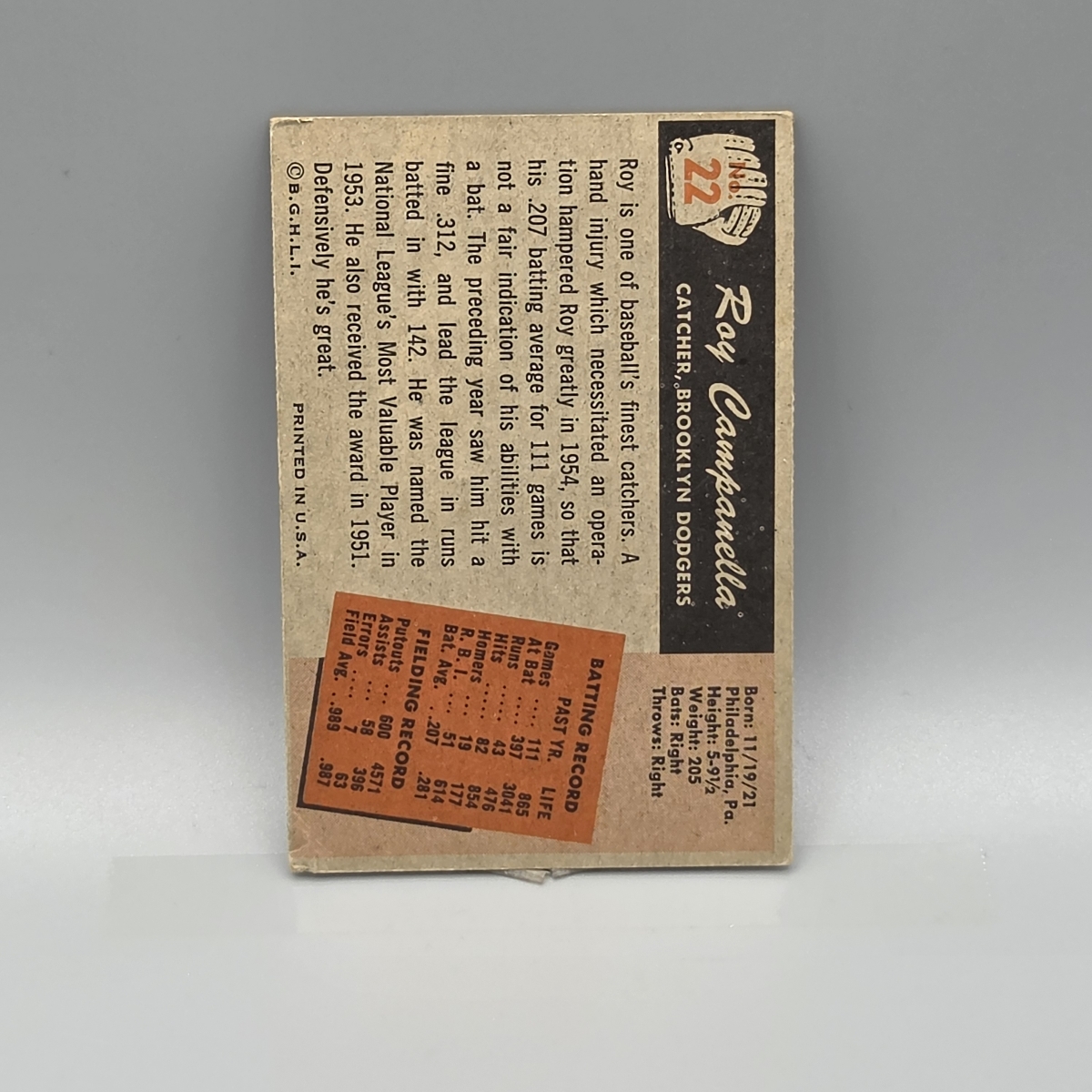 1955 Bowman Roy Campanella #22 HOF