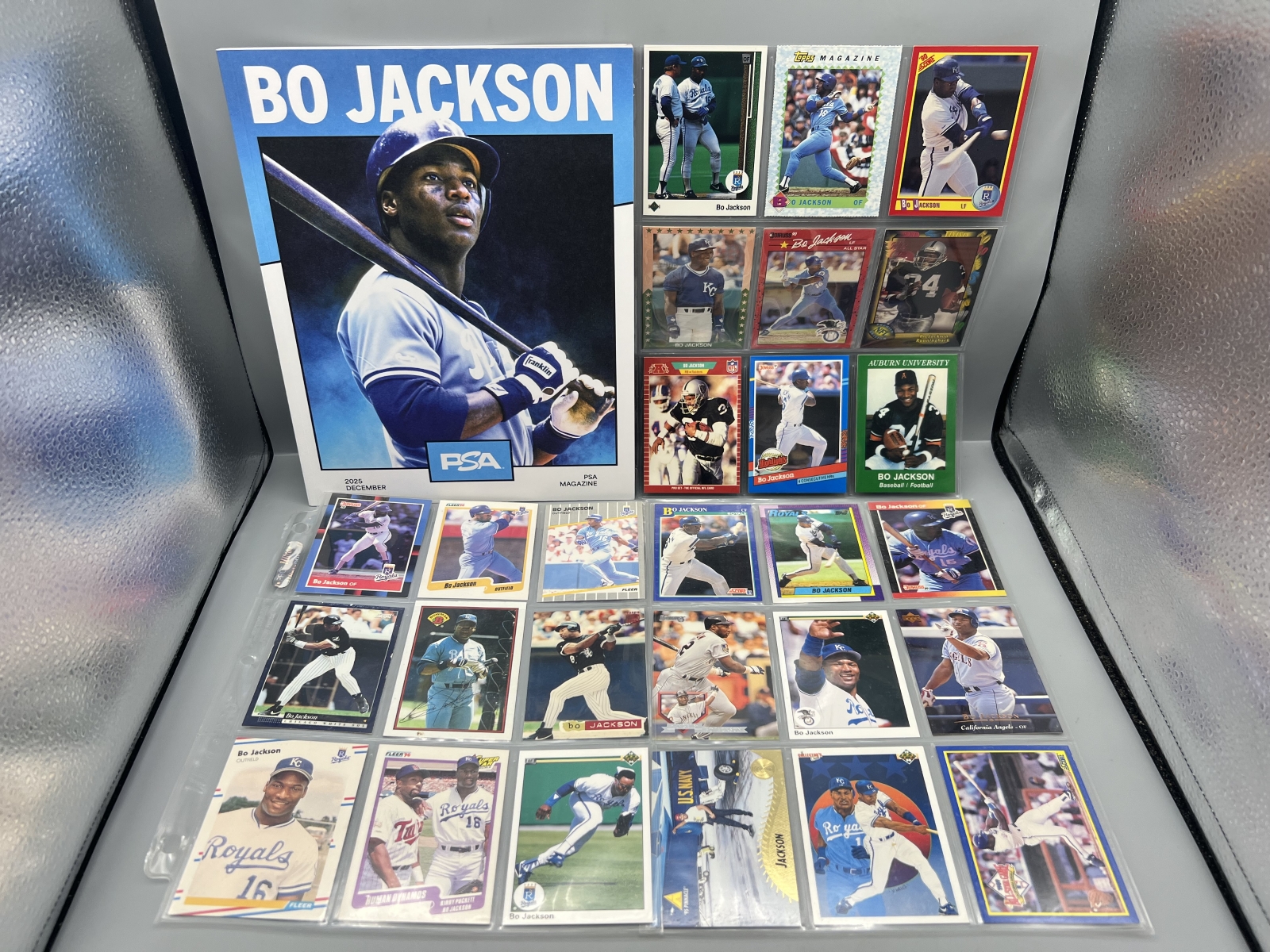 Assorted Bo Jackson Baseball Memorabilia Lot W/ Cards & Magazine