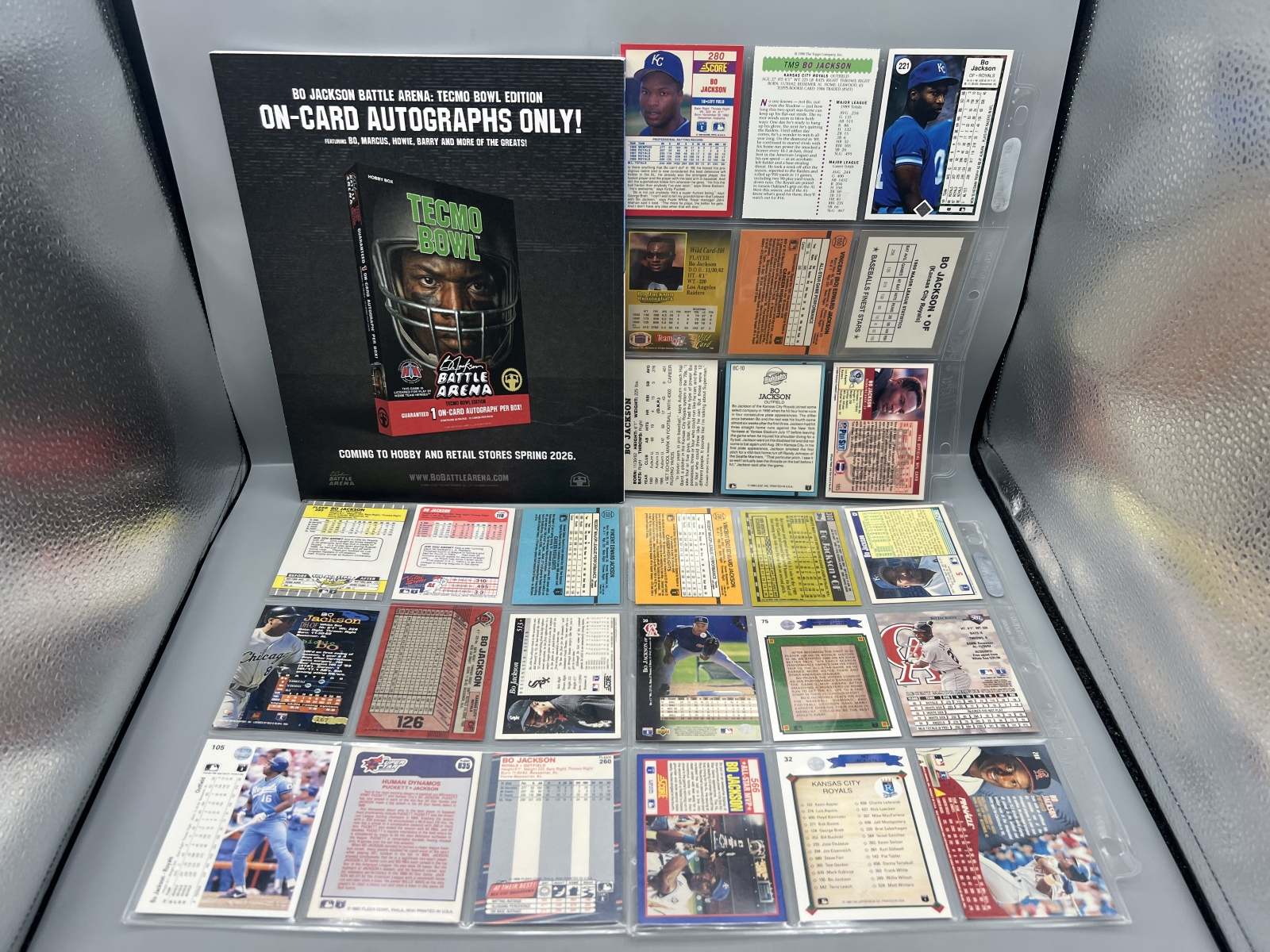 Assorted Bo Jackson Baseball Memorabilia Lot W/ Cards & Magazine