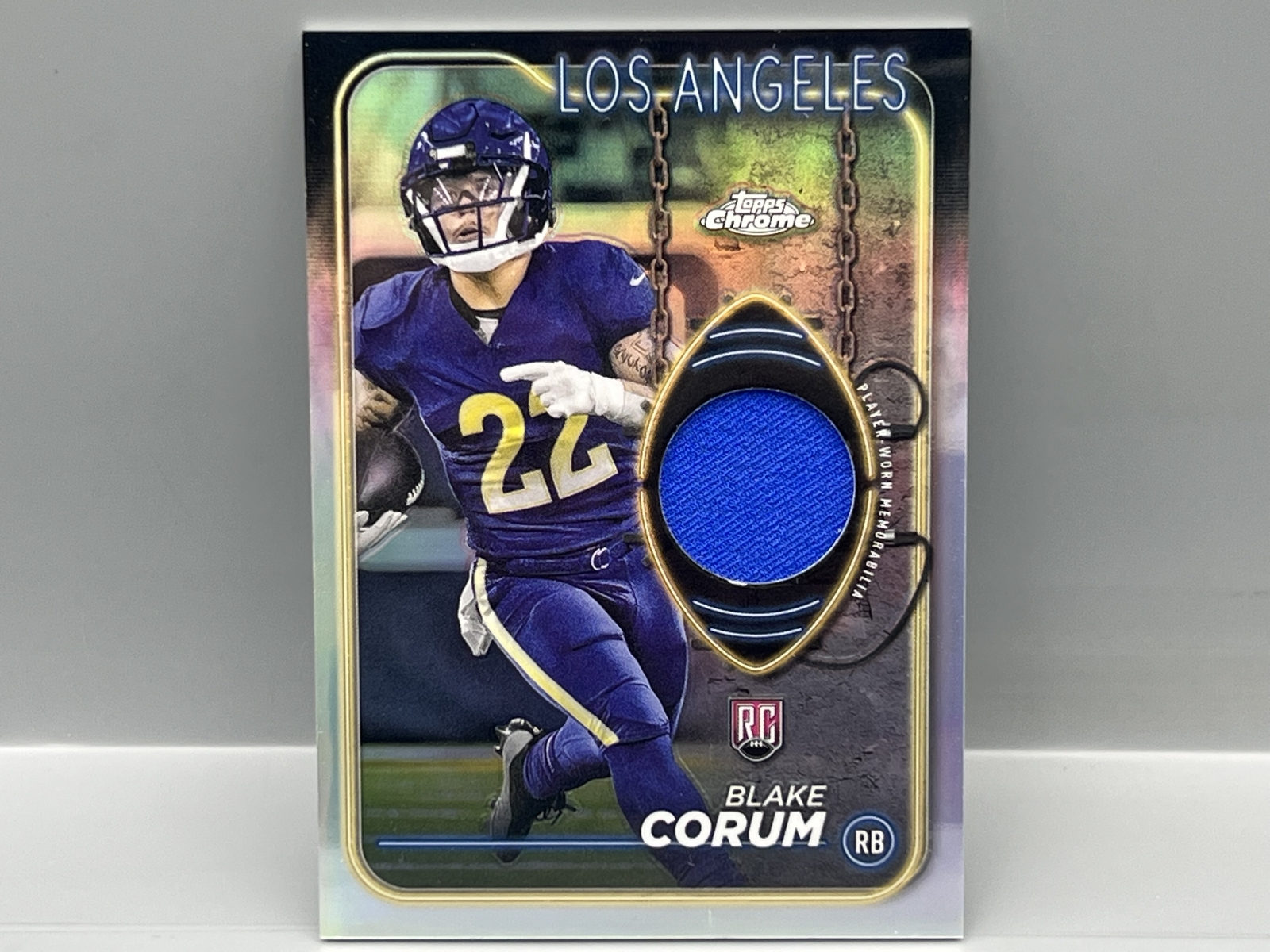 2024 Topps Chrome Blake Corum Player Worn RC Relic