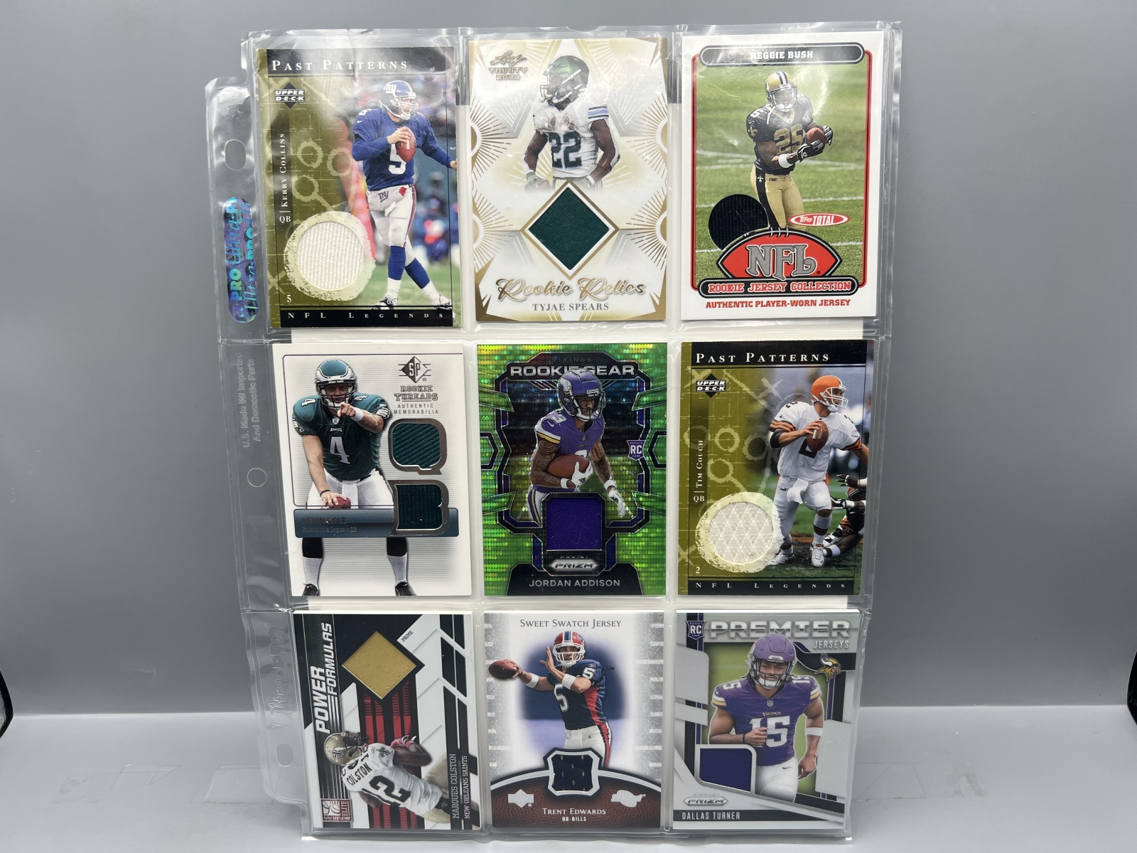 (9) Assorted Football Patch/Relic Cards