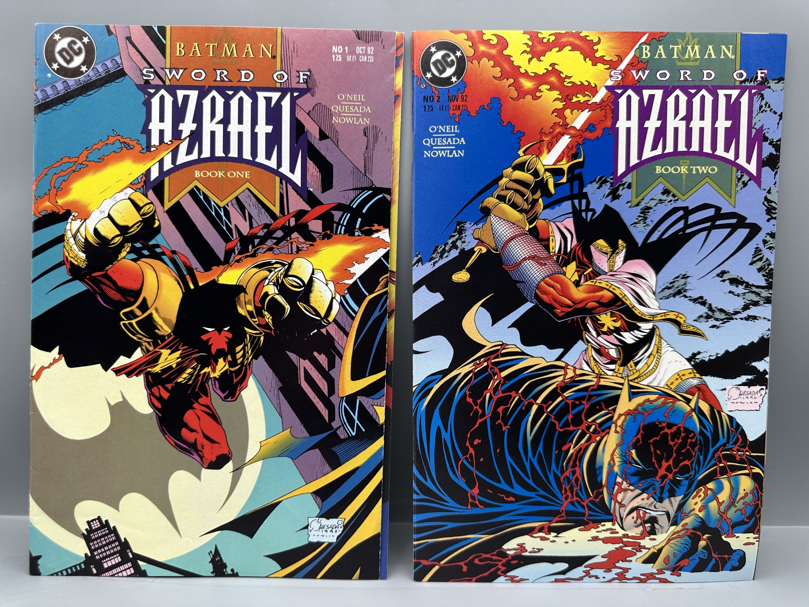 DC Comics Batman: Sword of Azrael #1-4 (1992-1993) - Complete limited series - 1st appearance of Azrael (Jean-Paul Valley) - Joe Quesada art