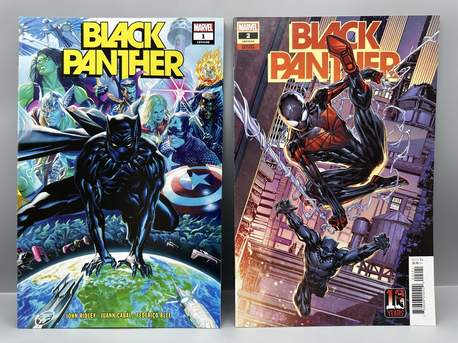 Marvel Comics Black Panther #1, #1, #1 & #2 (2016-2022) - Marvel Unlimited and Marvel Duel Variant Covers