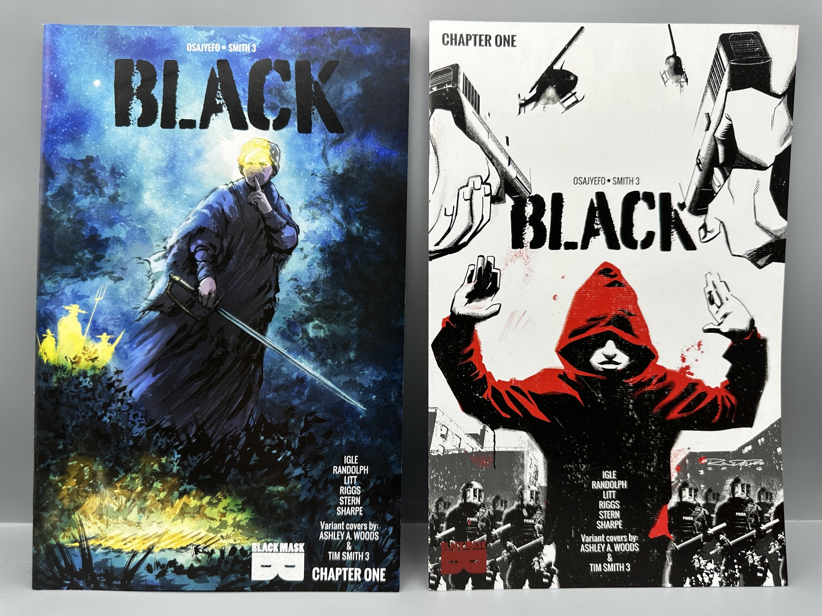 Black Mask Studios BLACK #1, 2, 5 and WHITE #2, 3, 4, 5 (2016-2021) - Lot of 10 - Variant covers by Khary Randolph and Ashley A. Woods