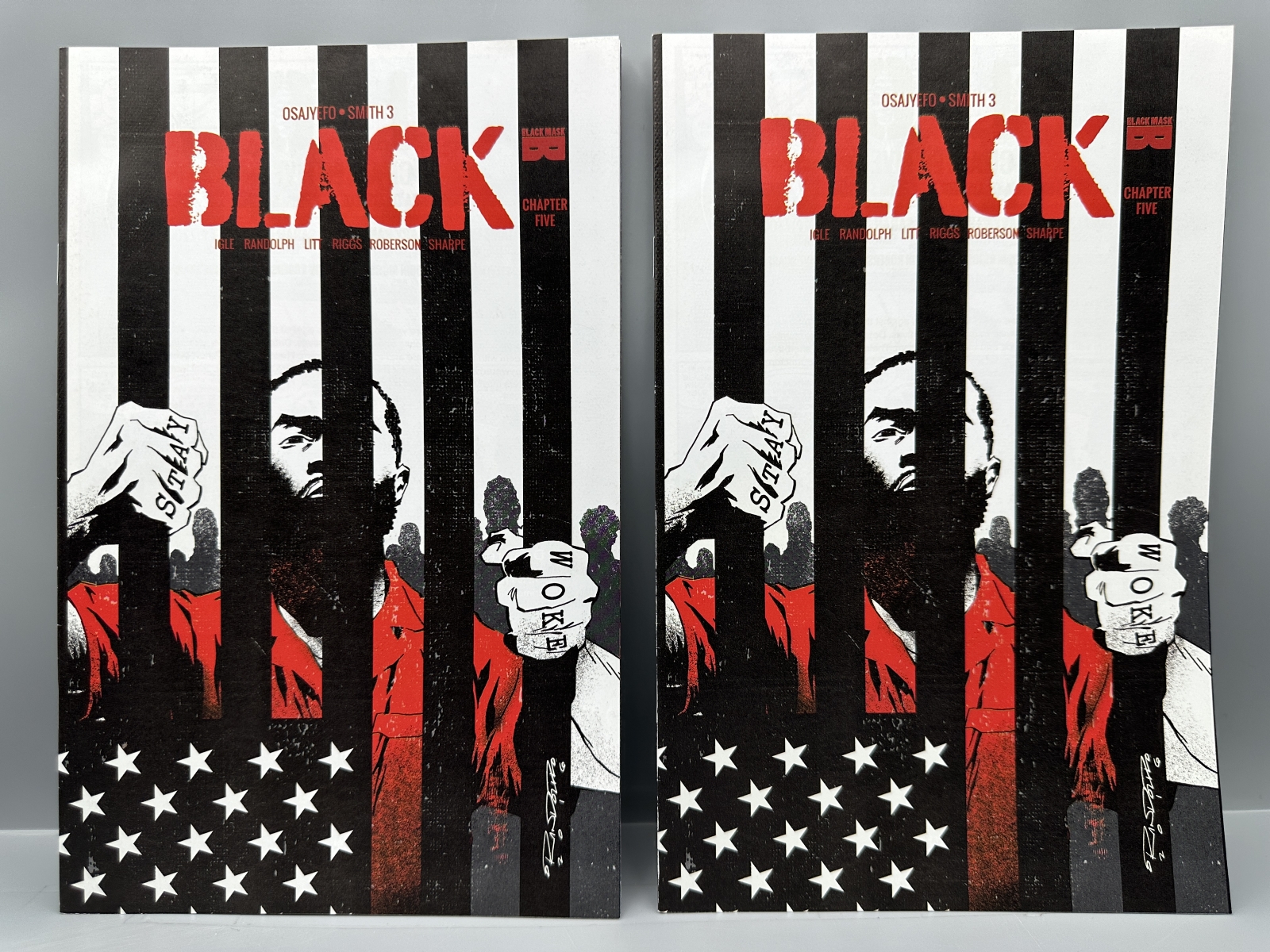 Black Mask Studios BLACK #1, 2, 5 and WHITE #2, 3, 4, 5 (2016-2021) - Lot of 10 - Variant covers by Khary Randolph and Ashley A. Woods