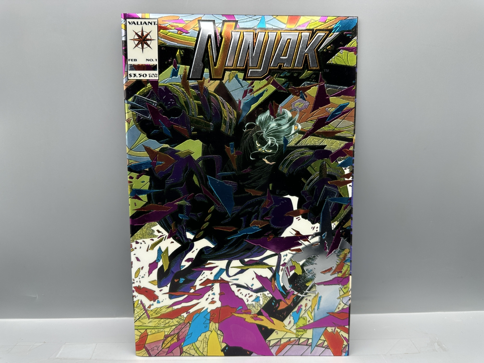 (7) 1994 Valiant Comics Ninjak #1-7 - Issue #1 wrap-around chromium cover - Joe Quesada and Mark Moretti art