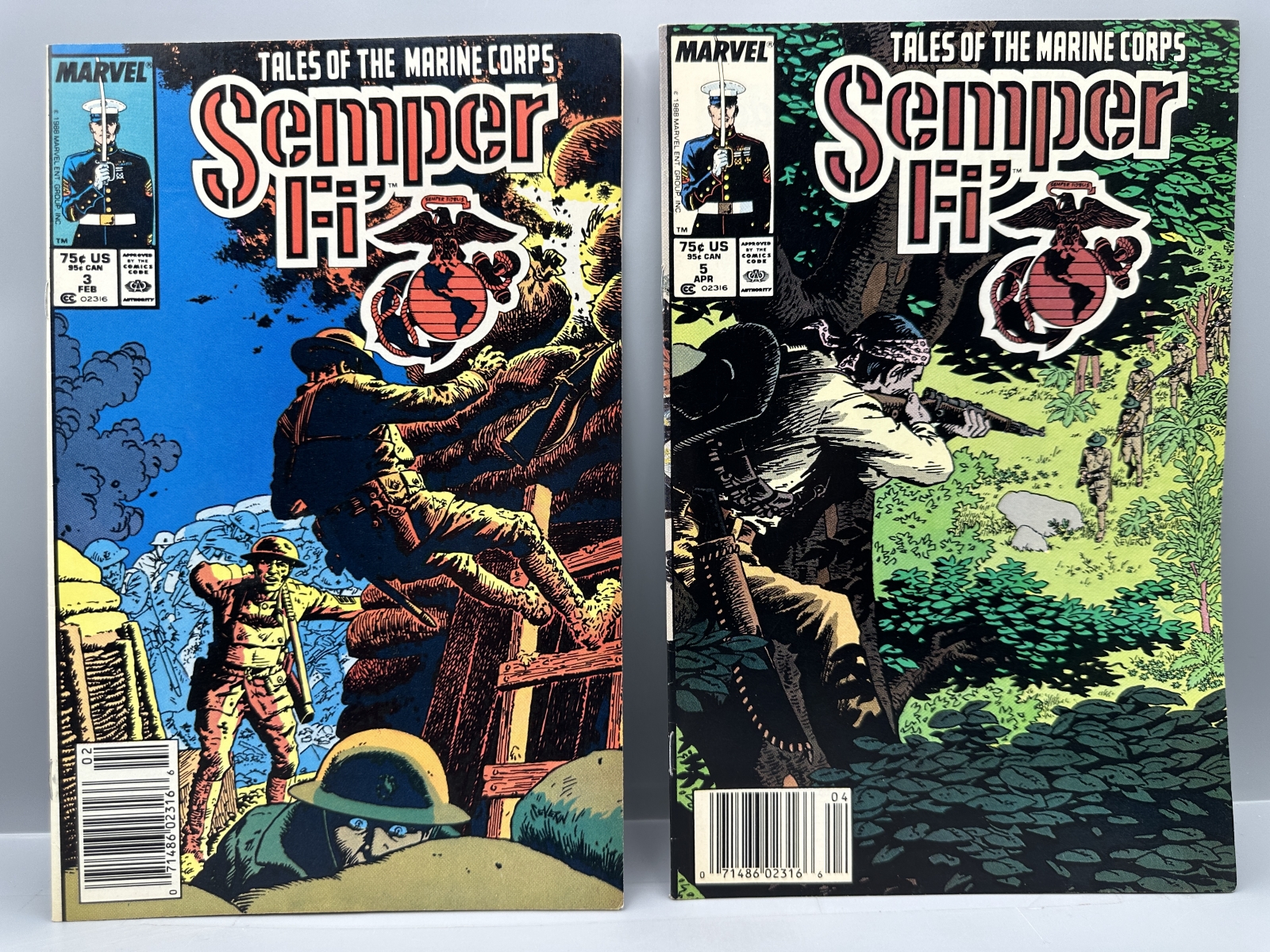 (7) 1988-1989 Marvel Comics Semper Fi' (Tales of the Marine Corps) - Marie Severin art