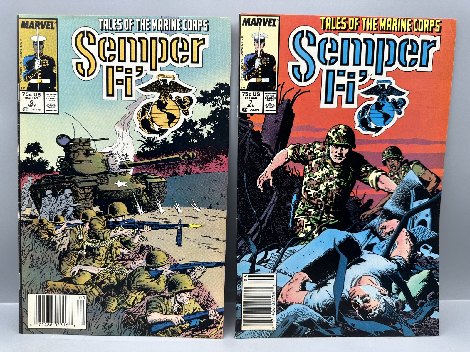 (7) 1988-1989 Marvel Comics Semper Fi' (Tales of the Marine Corps) - Marie Severin art