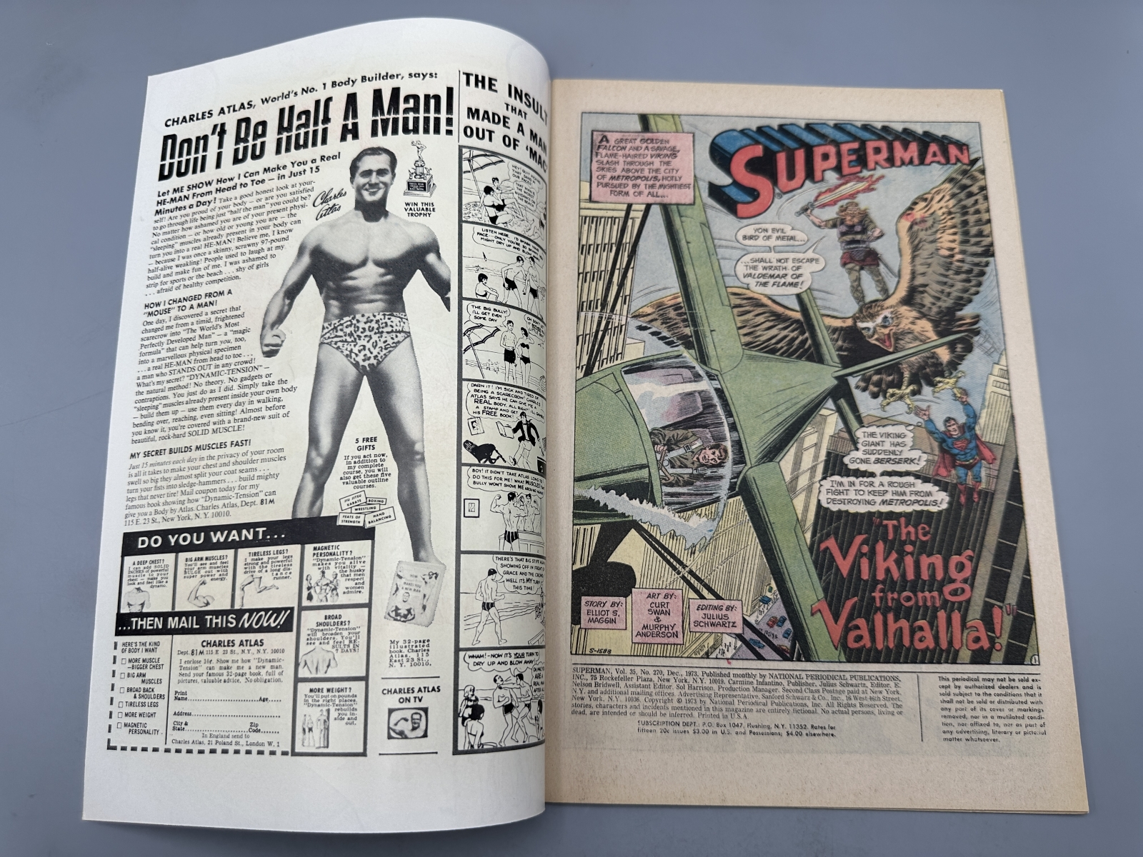 1973 DC Comics Superman #270 - The Viking From Valhalla! - Curt Swan and Murphy Anderson art