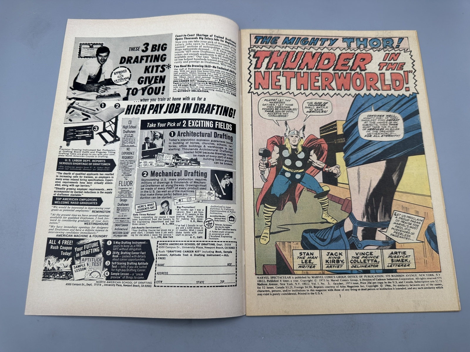 1973 Marvel Comics Marvel Spectacular #3 - Reprints Thor #127 - Jack Kirby art