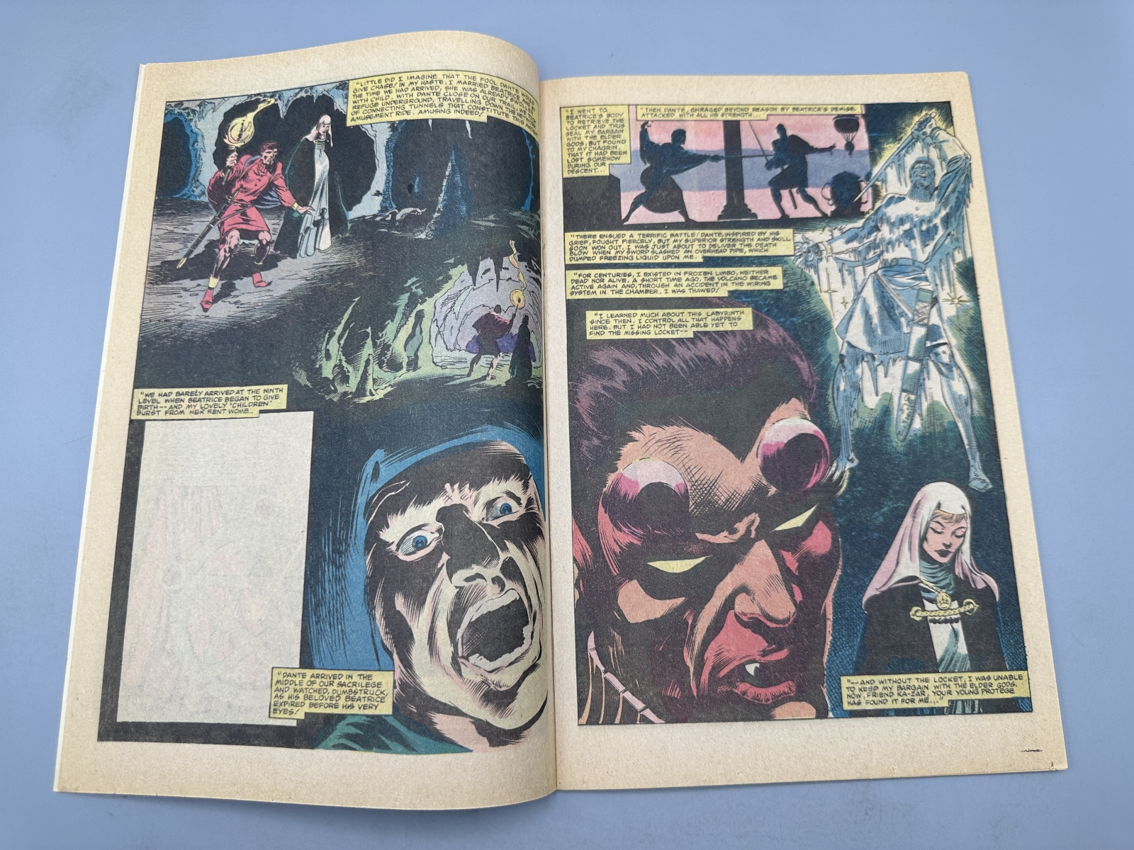 1982 Marvel Comics Ka-Zar the Savage #12 - 1st appearance of Belasco - Blank Panel Page 10 Printing Variant - Brent Anderson art