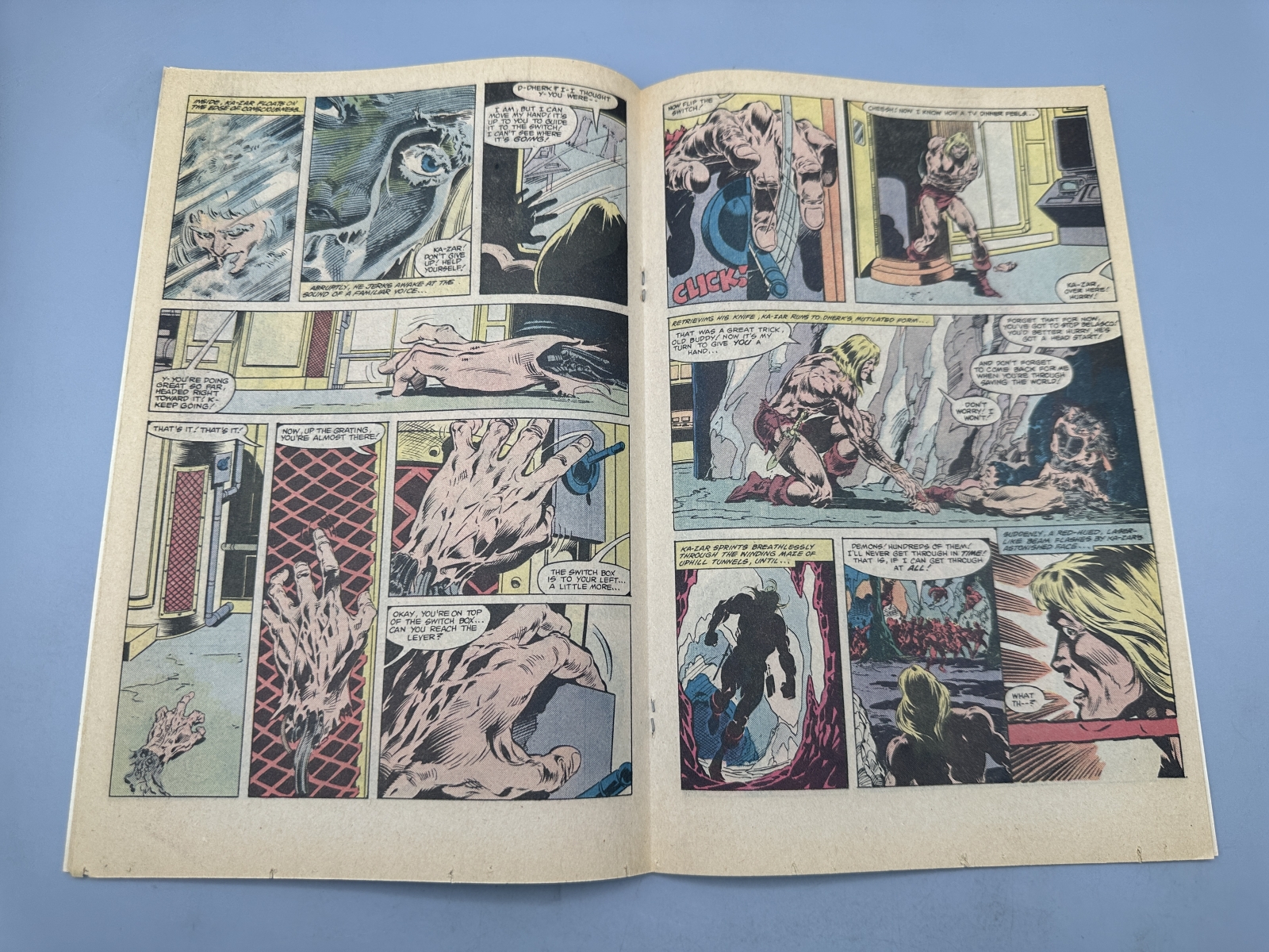 1982 Marvel Comics Ka-Zar the Savage #12 - 1st appearance of Belasco - Blank Panel Page 10 Printing Variant - Brent Anderson art