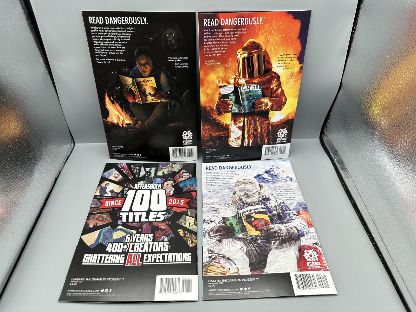 AfterShock Comics The Vineyard #1-2, Campisi: The Dragon Incident #1-2, Beyond the Breach #1 (2 covers) and Bylines in Blood #1-2 (2021-2022