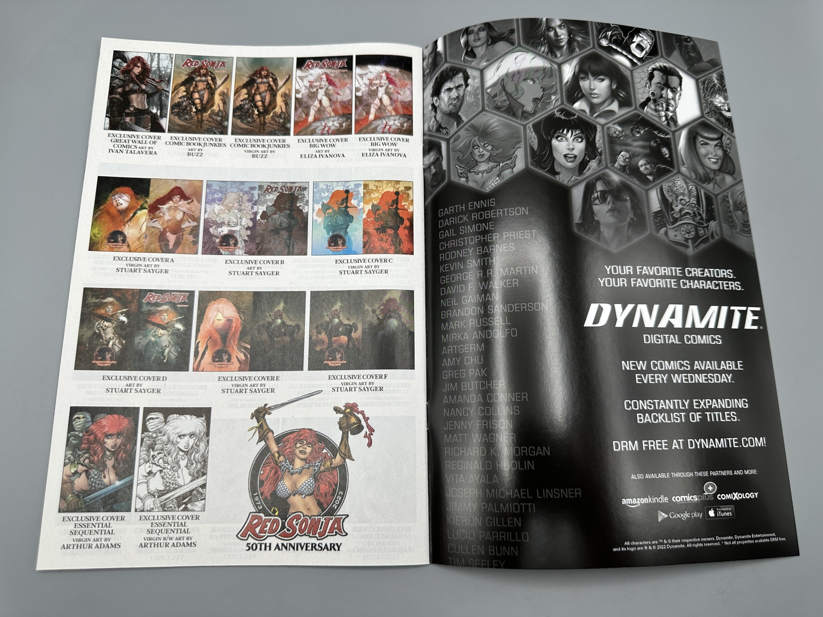 Dynamite Entertainment Red Sonja #1 (2023) - The 616 Comics Exclusive Virgin Variant - Art by Ivan Tao - 50th Anniversary Issue