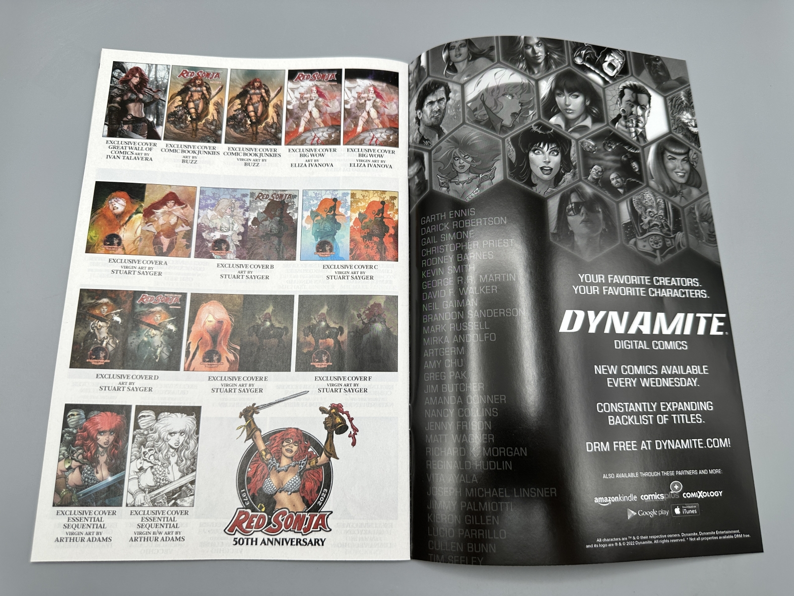 Dynamite Entertainment Red Sonja #1 (2023) - 50th Anniversary - Carla Cohen 616 Comics Exclusive Virgin Variant Cover