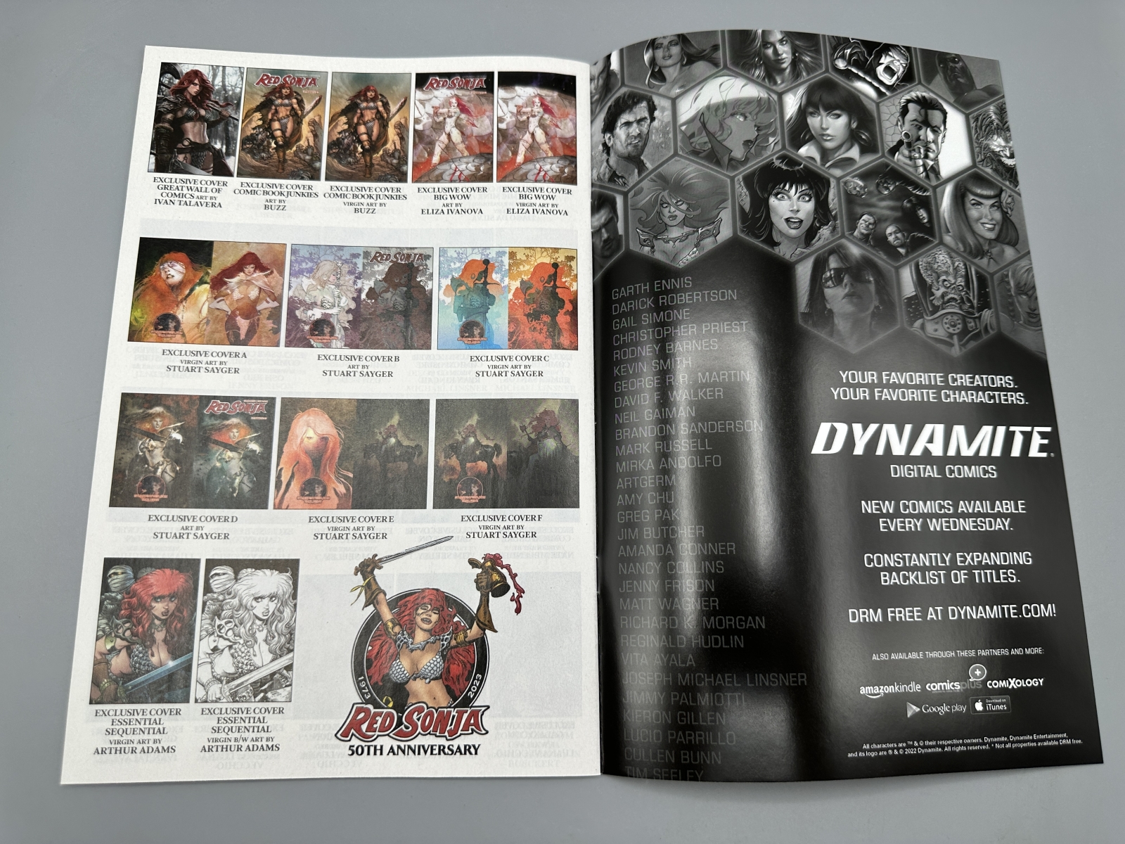 Dynamite Entertainment Red Sonja #1 (2023) - 50th Anniversary Issue - Marco Turini 616 Comics Exclusive Virgin Variant