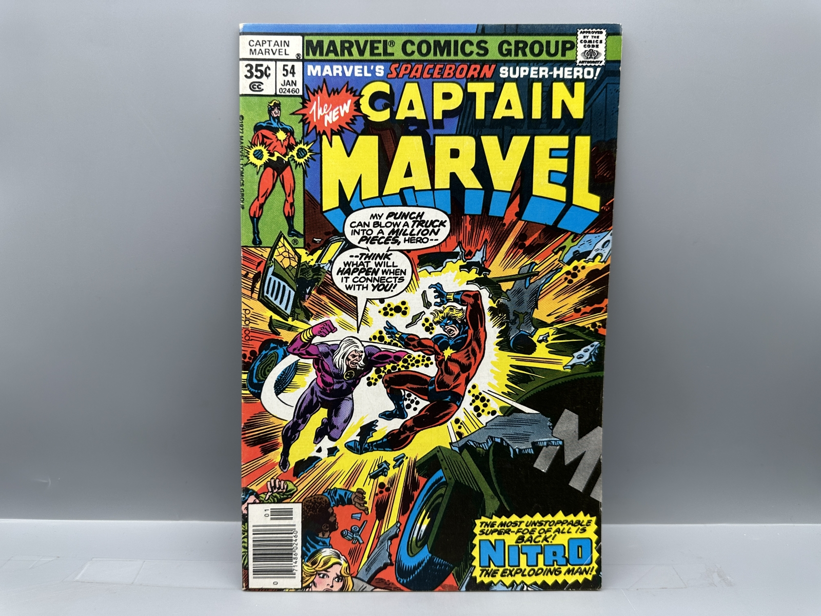 1979 Marvel Comics Group The Human Fly #18 & 1978 Captain Marvel #54 - Features Nitro the Exploding Man