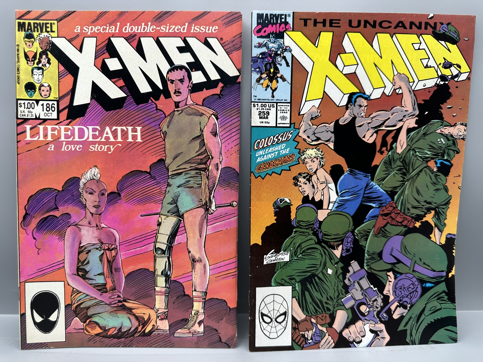 (7) Marvel Comic Books - Includes The Incredible Hulk #335 (1987), X-Men #186 (1984), and The Uncanny X-Men #259 (1990)