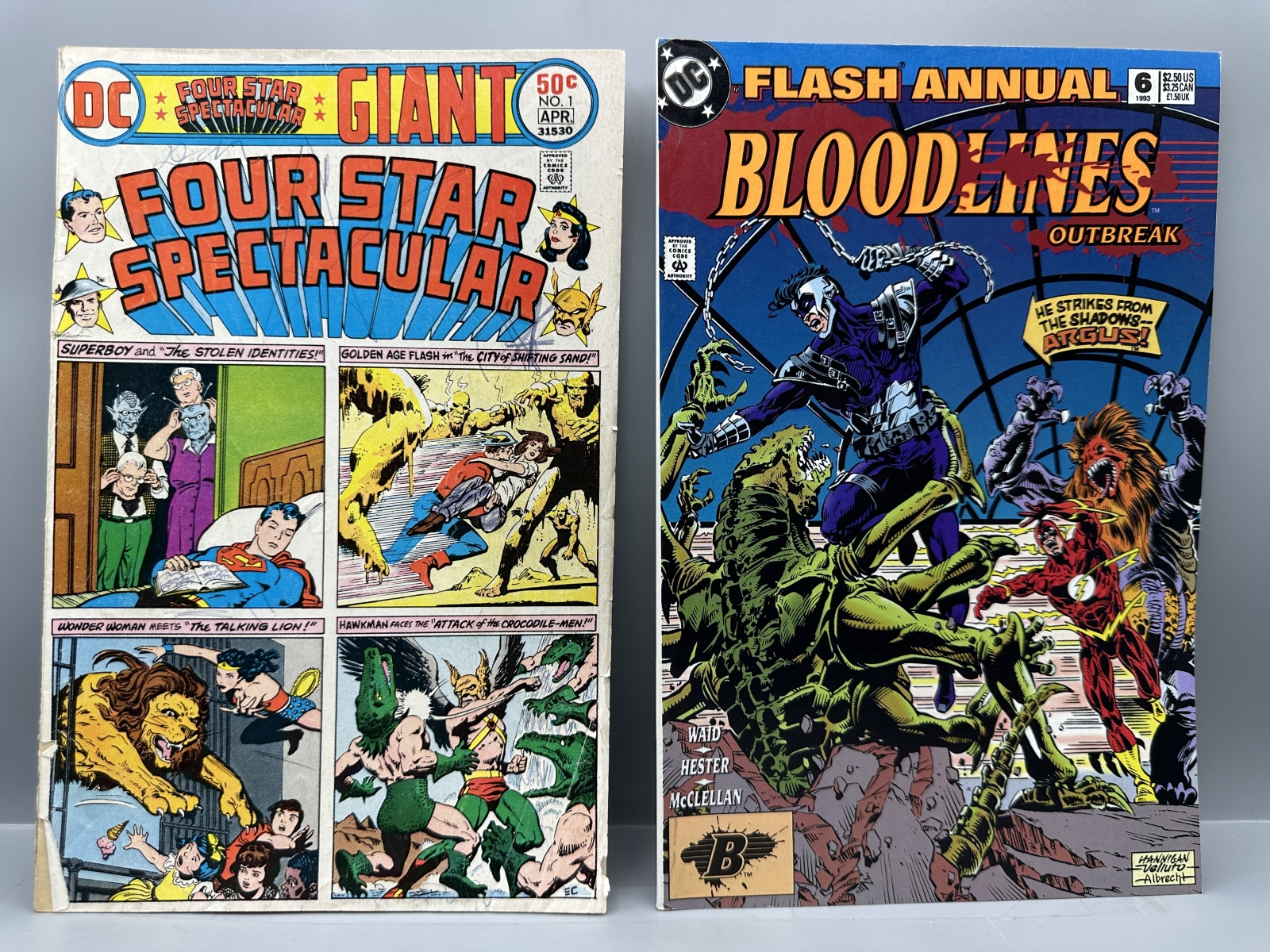 (7) DC Comic Books - Including Jonah Hex #22 (1979), Four Star Spectacular #1 (1976), Flash Annual #6 (1993) - 1st appearance of Argus, and 