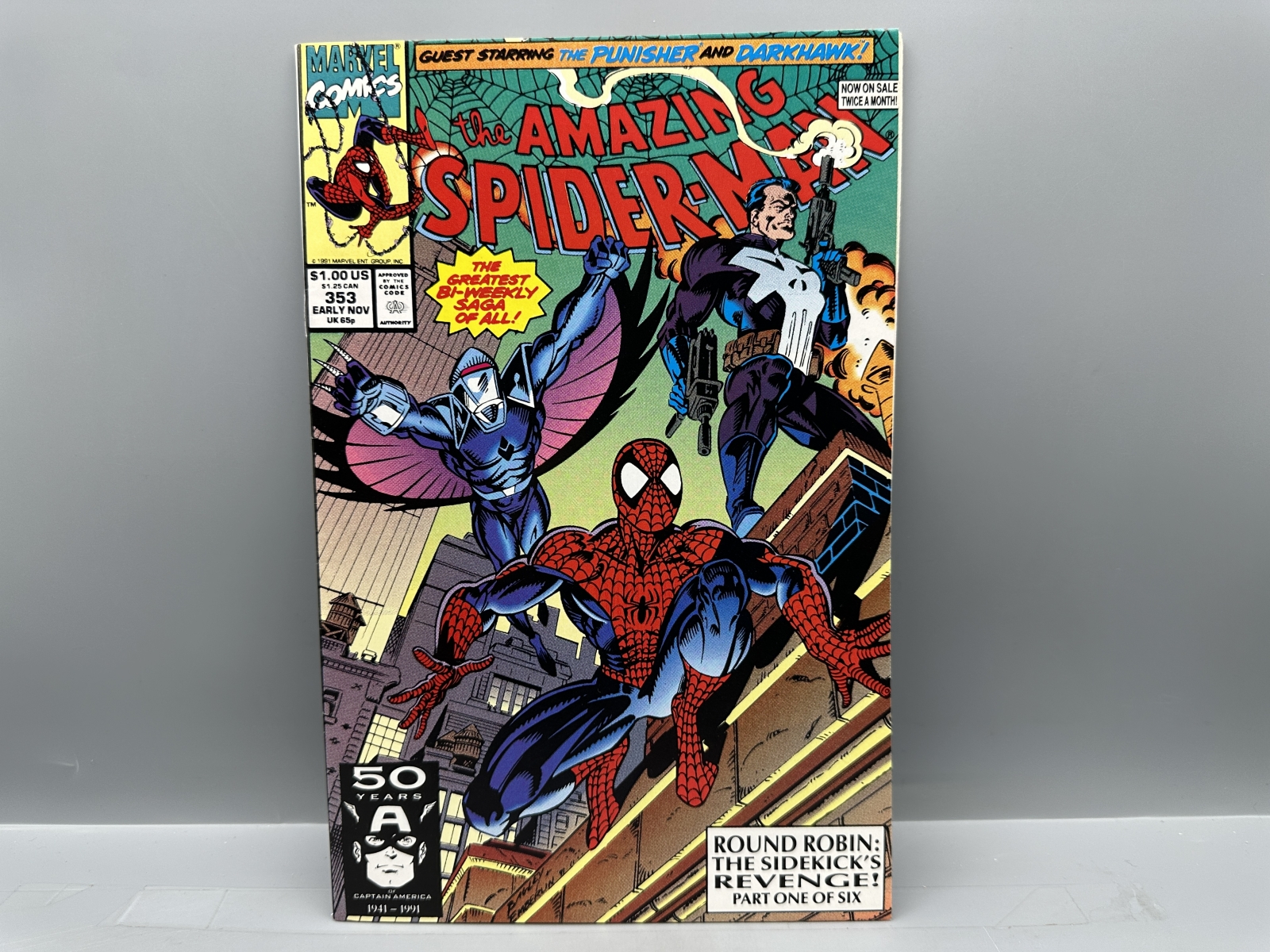 (5) 1991-1994 Marvel Comics Spider-Man - Amazing Spider-Man #353 and #394 foil variant - The Punisher appearances