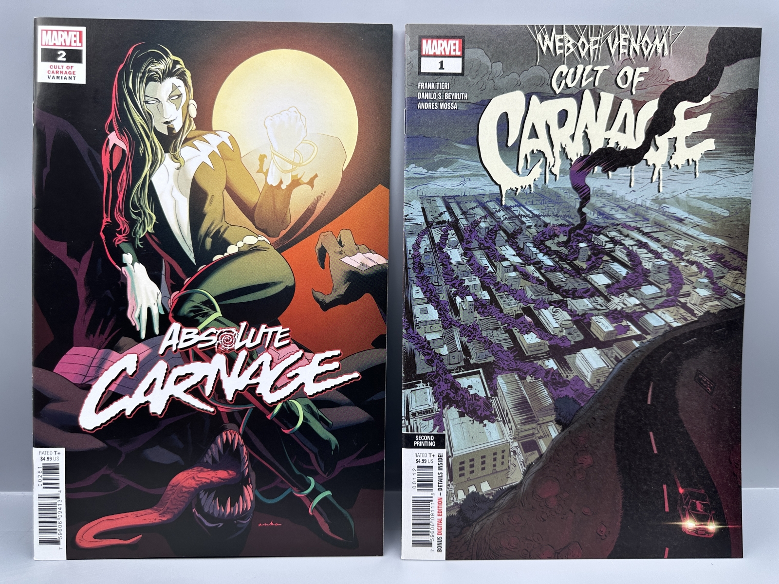 Marvel Comics Absolute Carnage #2, Absolute Carnage: Scream #1, Web of Venom: Cult of Carnage #1 & Extreme Carnage: Alpha #1 (2019, 2021) - 