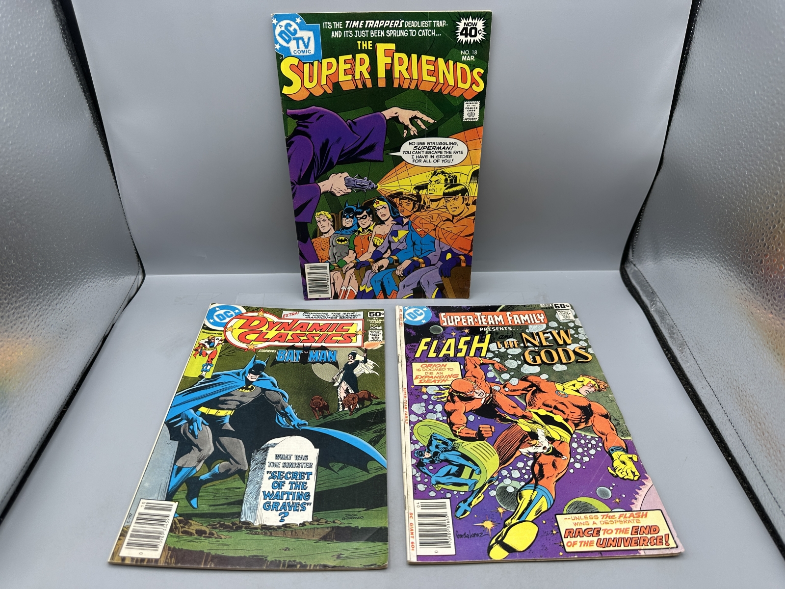 (3) DC Comic Books - Super Friends #18 (1979), Dynamic Classics #1 (1978), and Super-Team Family #15 (1978)