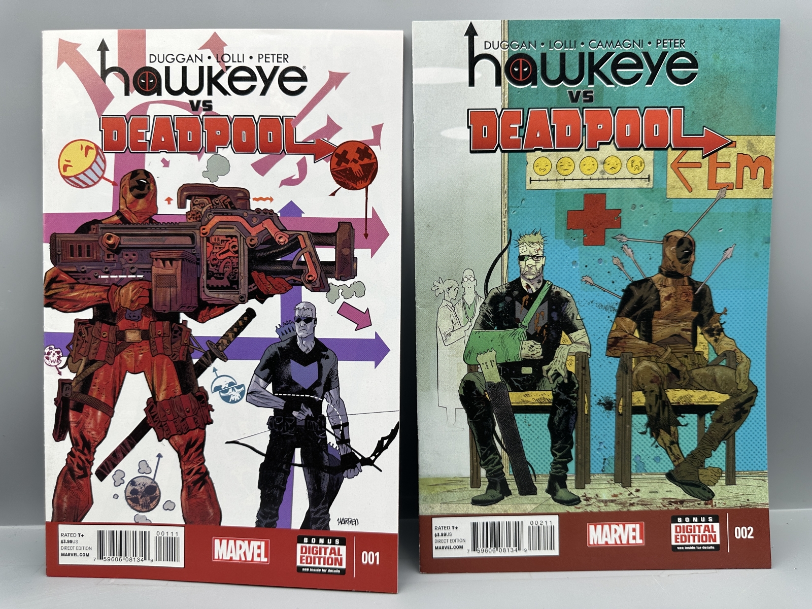 Marvel Comics Hawkeye vs. Deadpool #0-4 (2014-2015) - Complete 5-issue miniseries - James Harren covers