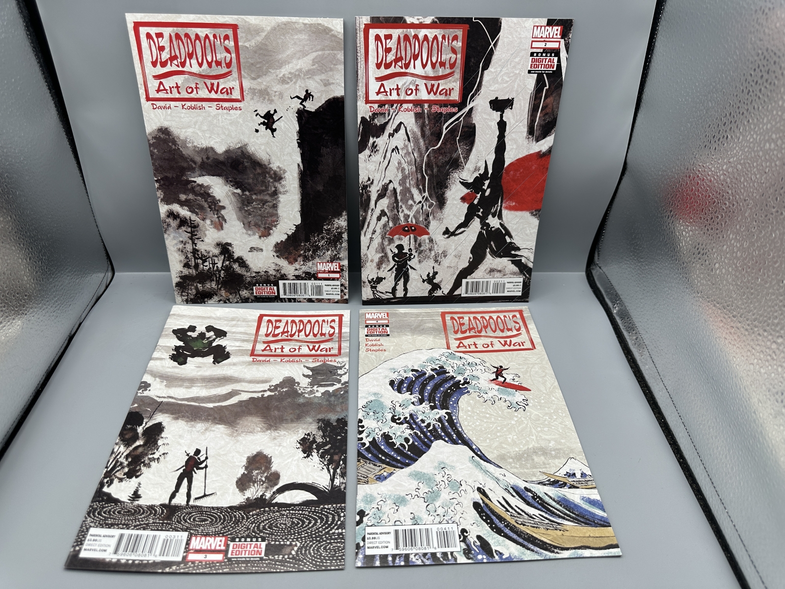 Marvel Comics Deadpool's Art of War #1-4 (2014-2015) - Complete Limited Series - Scott Koblish sumi-e style covers